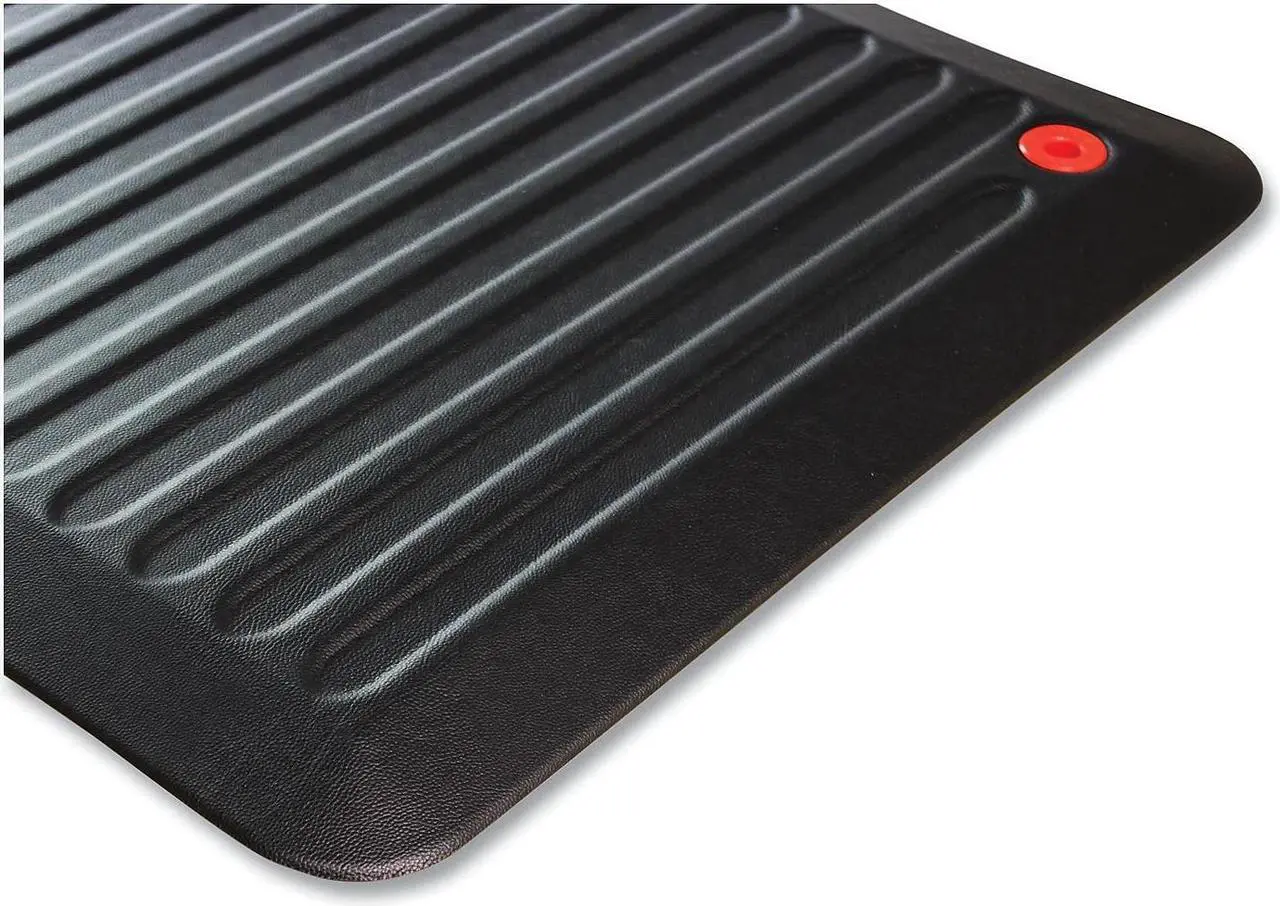 Alt view image 16 of 20 - Floortex FCA2471XVBK AFS-TEX 6000 Active Anti-fatigue Mat, Counter, Stand-up Desk, Workstation, Reception - 24" Length x 12" Width - Polyvinyl Chloride (PVC) - Black