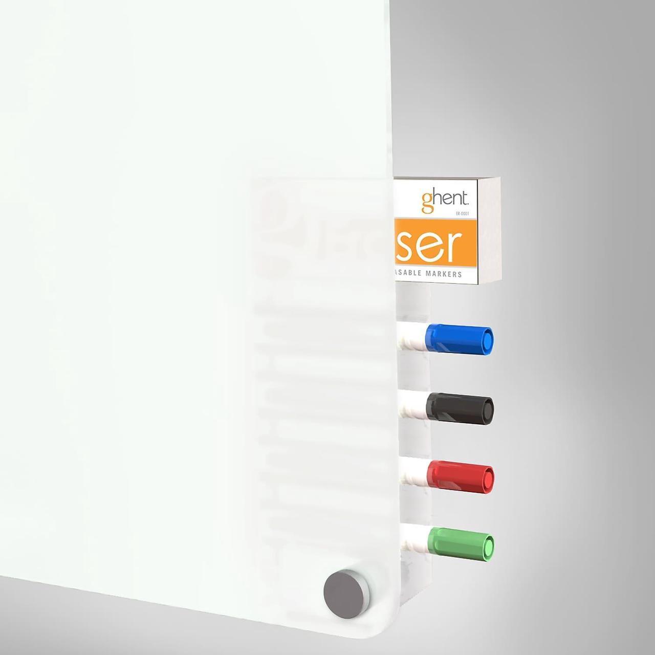 Alt view image 2 of 7 - Ghent Harmony 4'H x 6'W Frosted Glass Whiteboard with Radius Corners (HMYRN46FR)