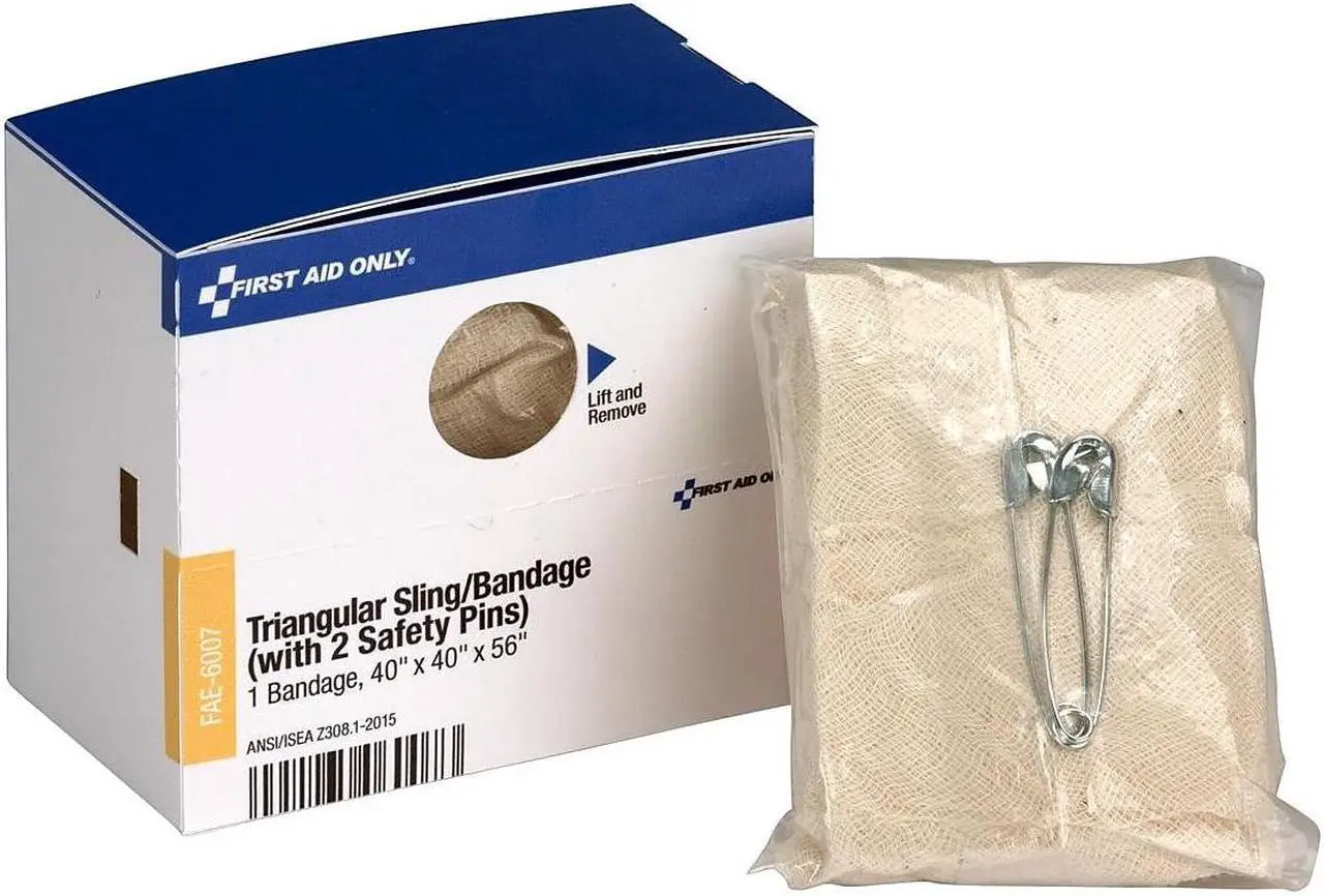 Alt view image 14 of 14 - First Aid Only Triangular Sling/Bandage, 40” x 40” x 56”, 2 Safety Pins/1 Bandage/Box
