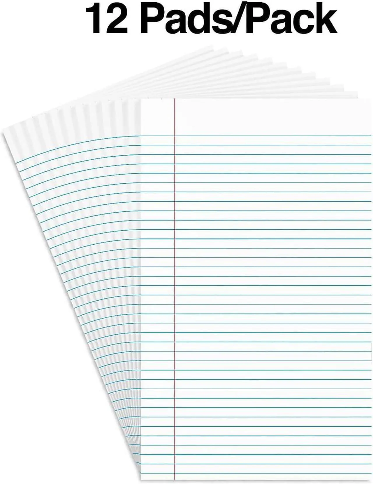 Main image of Staples 8-1/2" x 14" White Glue-Top Notepad Wide Ruled 12/Pack TR57335/185322