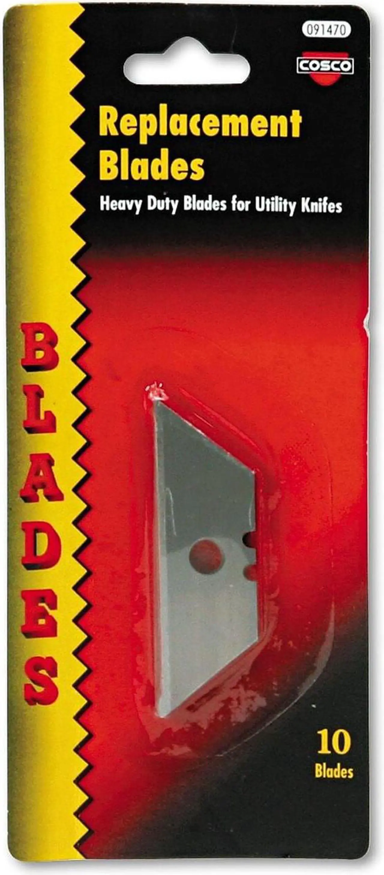 Alt view image 4 of 4 - Cosco Heavy-Duty Utility Knife Blades, 10/Pack 091470