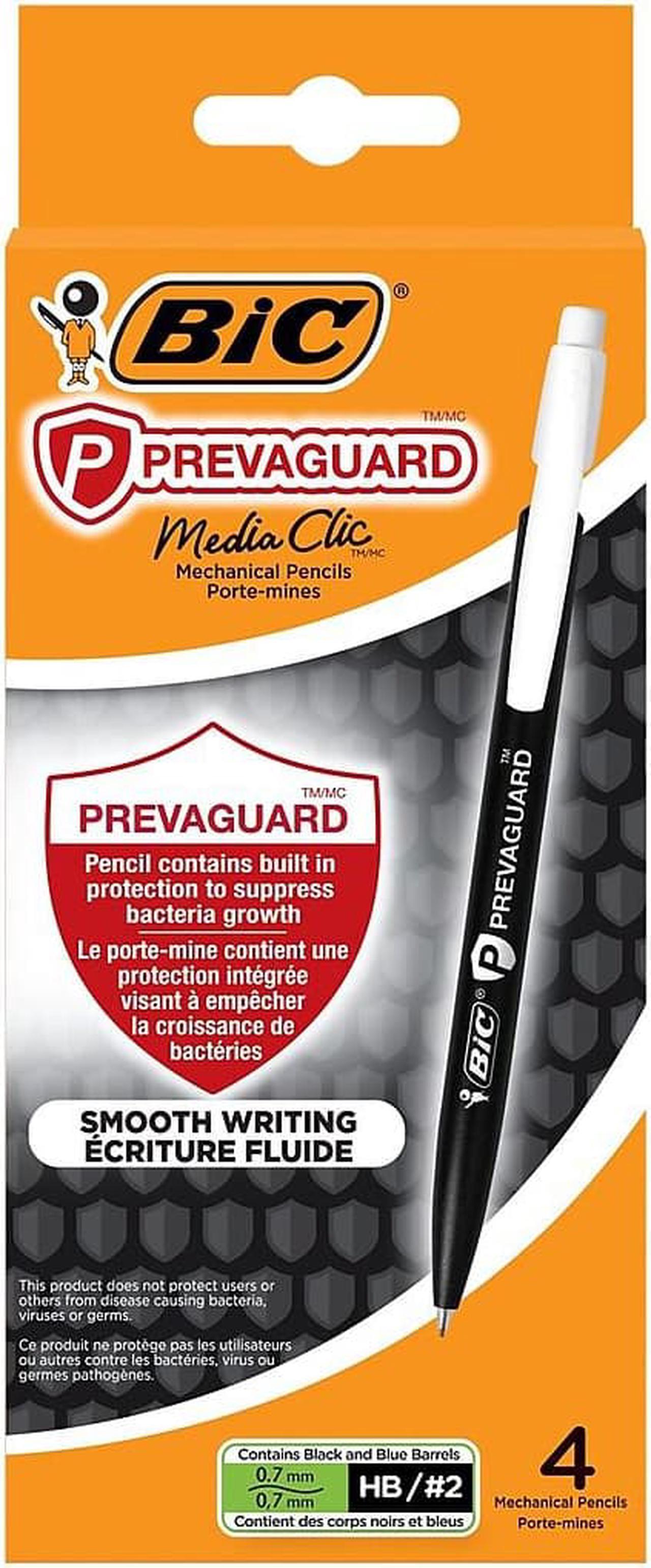 Alt view image 8 of 9 - Bic PrevaGuard Media Clic HB (#2) Mechanical Pencils, Bk Lead, 4/PK (BICMPCMAP4)