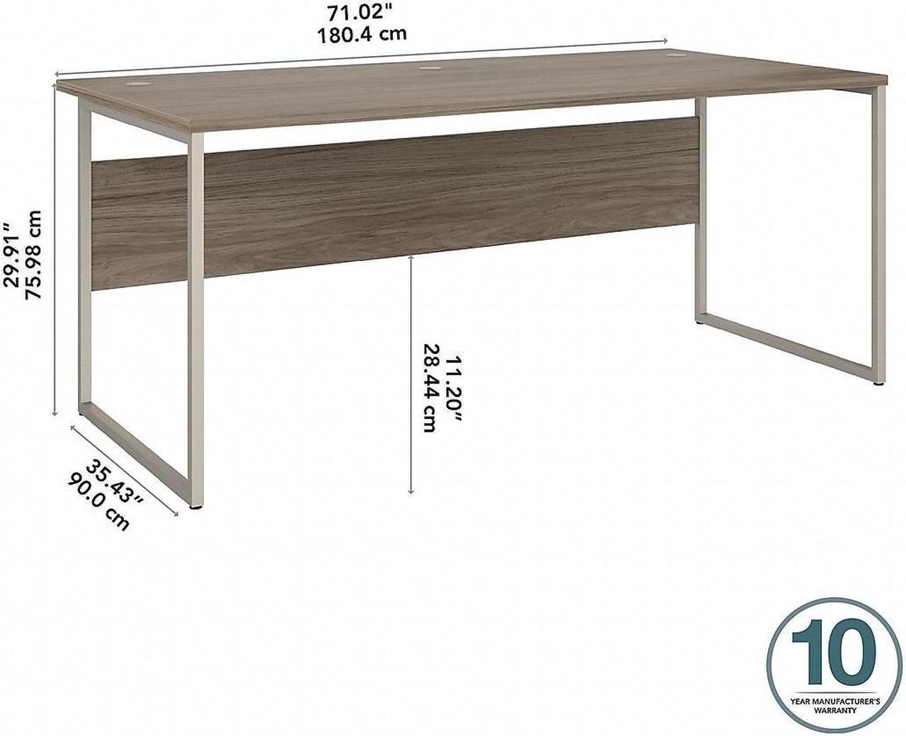 Alt view image 9 of 11 - Bush Business Furniture Hybrid 72W x 36D Computer Table Desk with Metal Legs