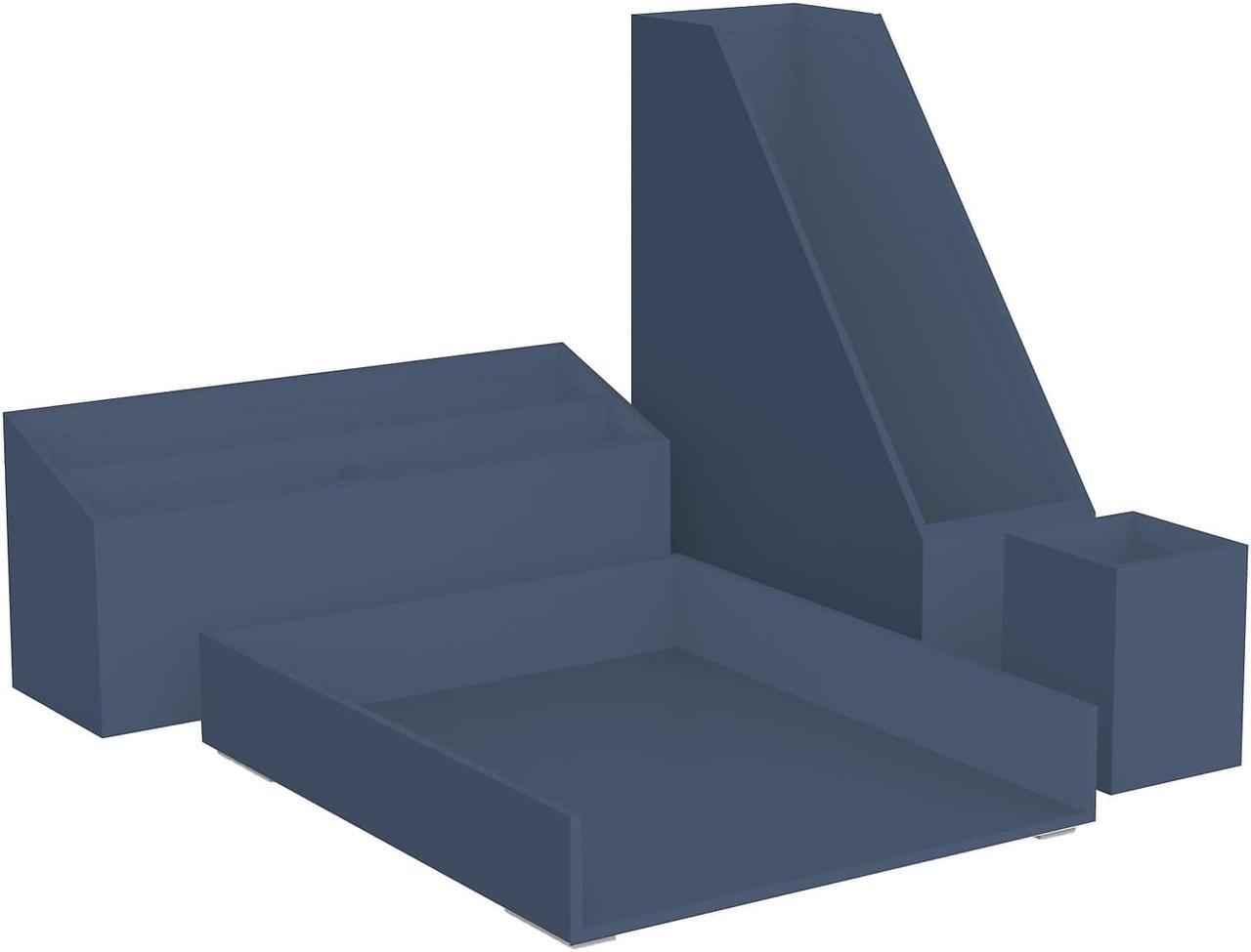 Alt view image 5 of 5 - U Brands Four-Piece Desk Organization Kit, Navy, 1 Kit (UBR3631U0002)