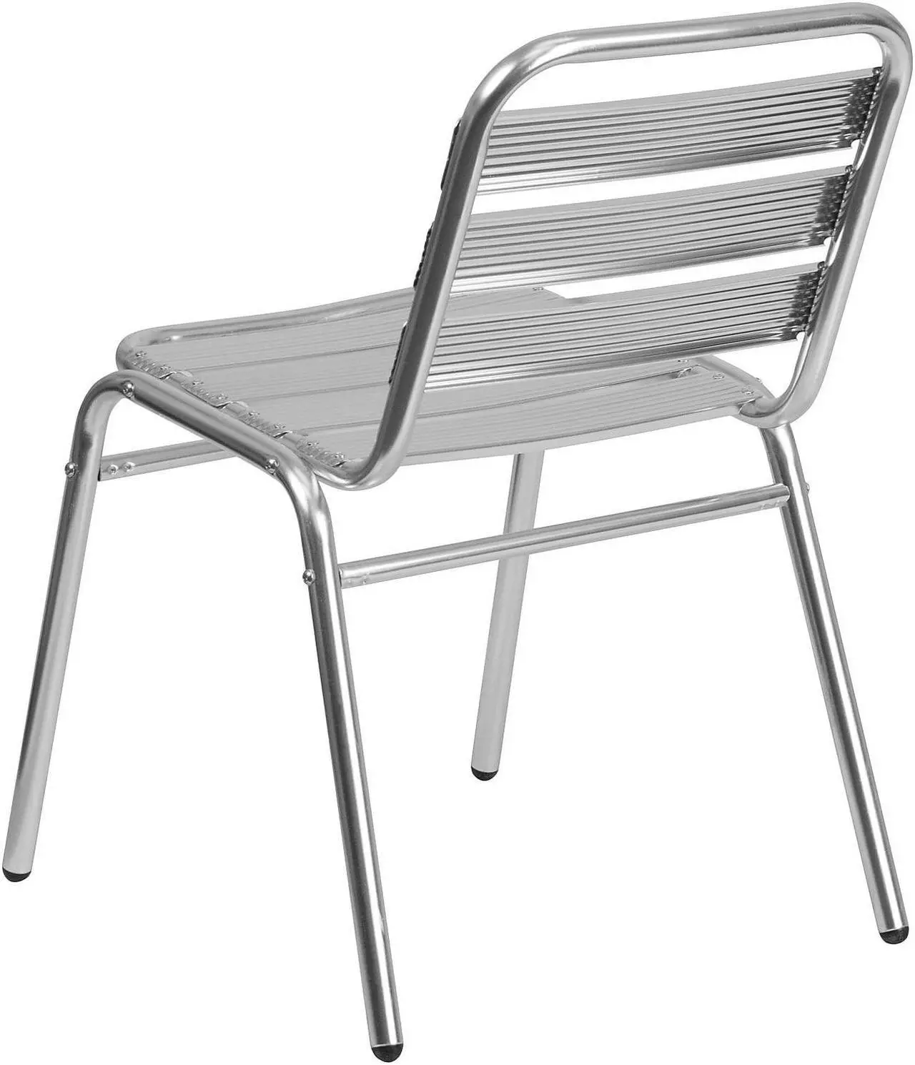 Alt view image 14 of 17 - Flash Furniture 4 Pack Commercial Aluminum Indoor-Outdoor Restaurant Stack Chair with Triple Slat Back