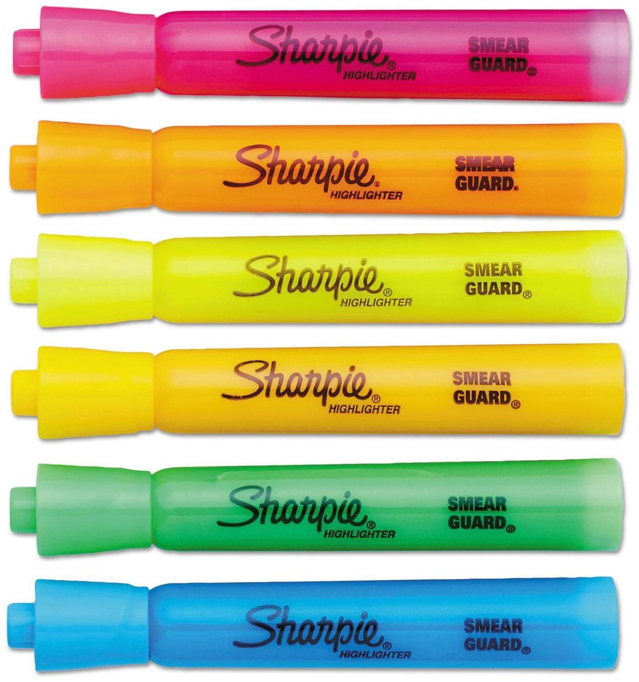 Alt view image 3 of 11 - SHARPIE 25053 Smear Guard Highlighter Set, Chisel Tip Fluorescent Colors PK12
