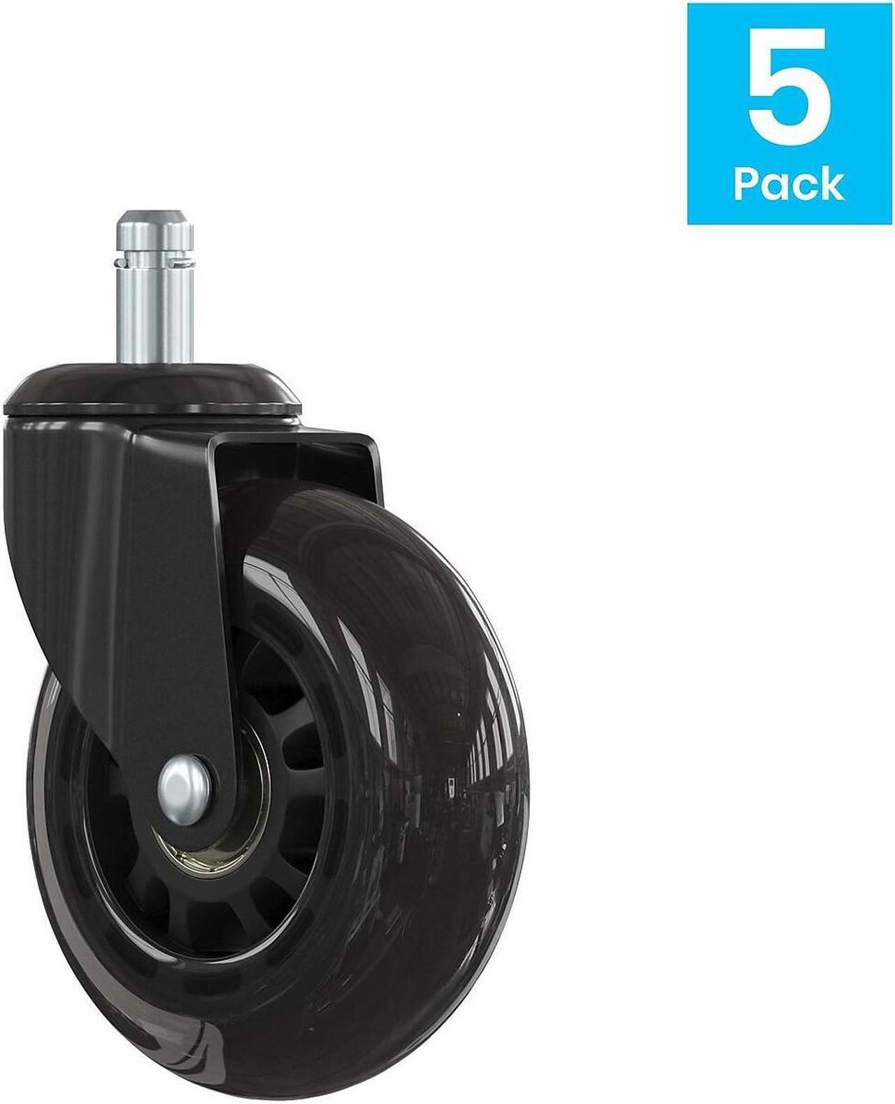 Alt view image 9 of 15 - Transparent Polyurethane Replacement Rollerblade Casters for Office Chairs - Rollerblade Wheels - Hardwood Floors & Carpet, Set of 5