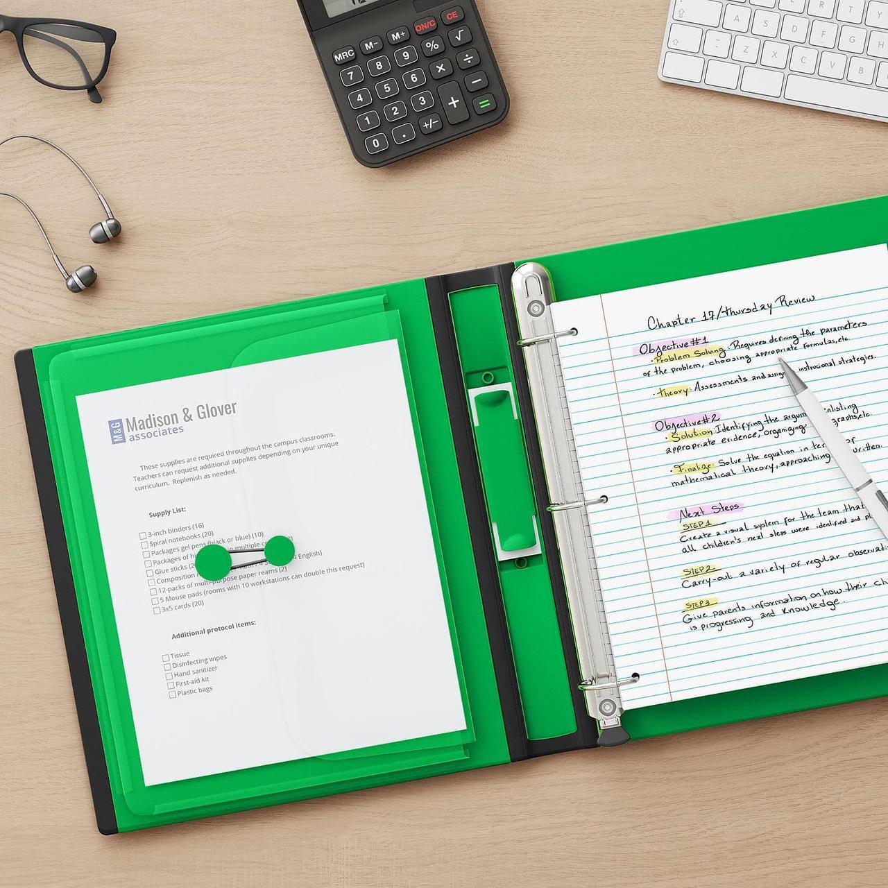 Alt view image 5 of 6 - Staples Better 1-Inch D 3-Ring View Binder Green (19063) 827602