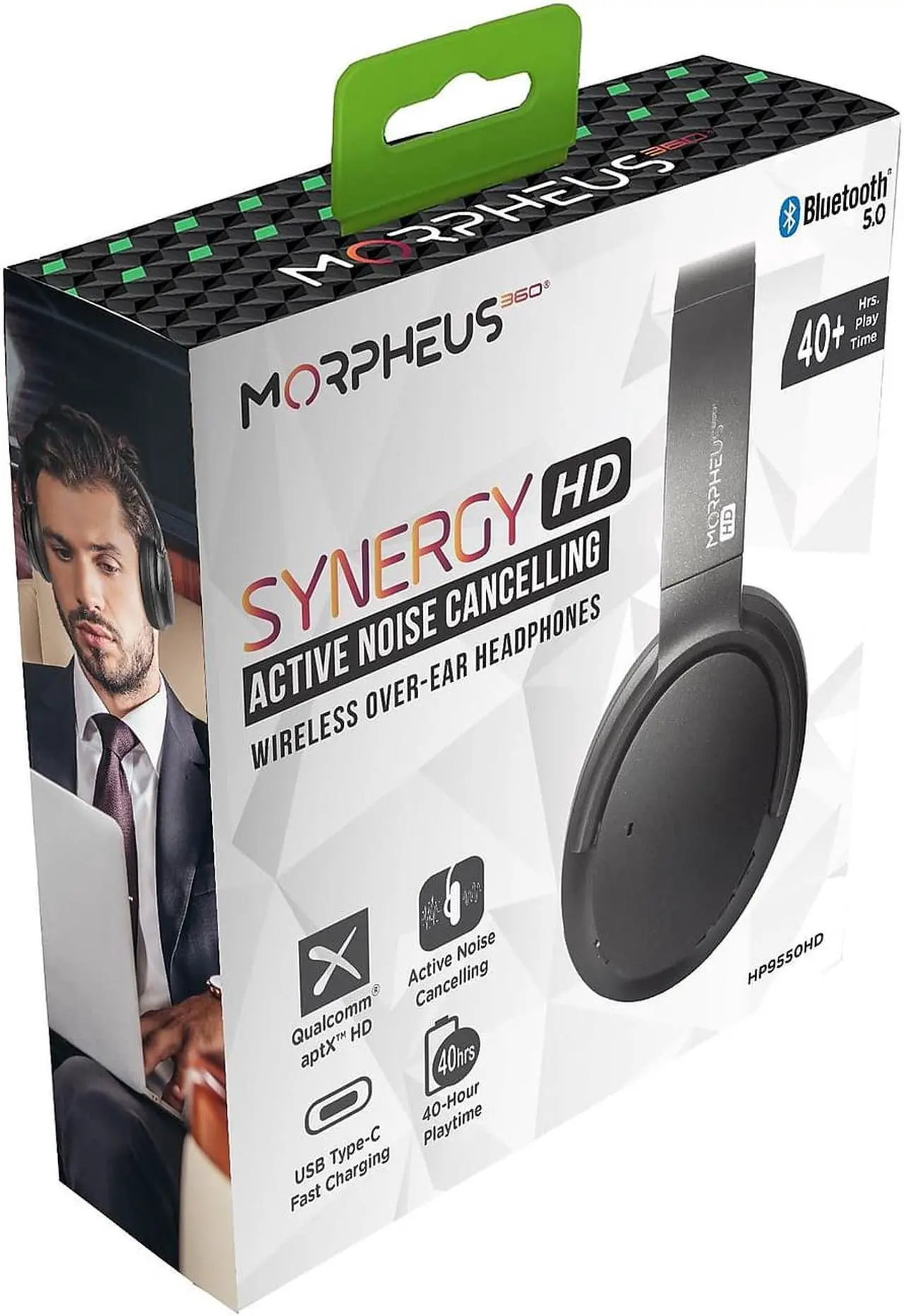 Alt view image 16 of 17 - Morpheus 360 Synergy HD Wireless Noise Cancelling Headphones Bluetooth Headset with Microphone HP9550HD