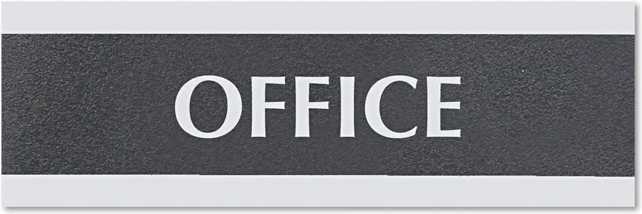 Alt view image 5 of 6 - Century Series Office Sign OFFICE 9 x 3 Black/Silver 4762
