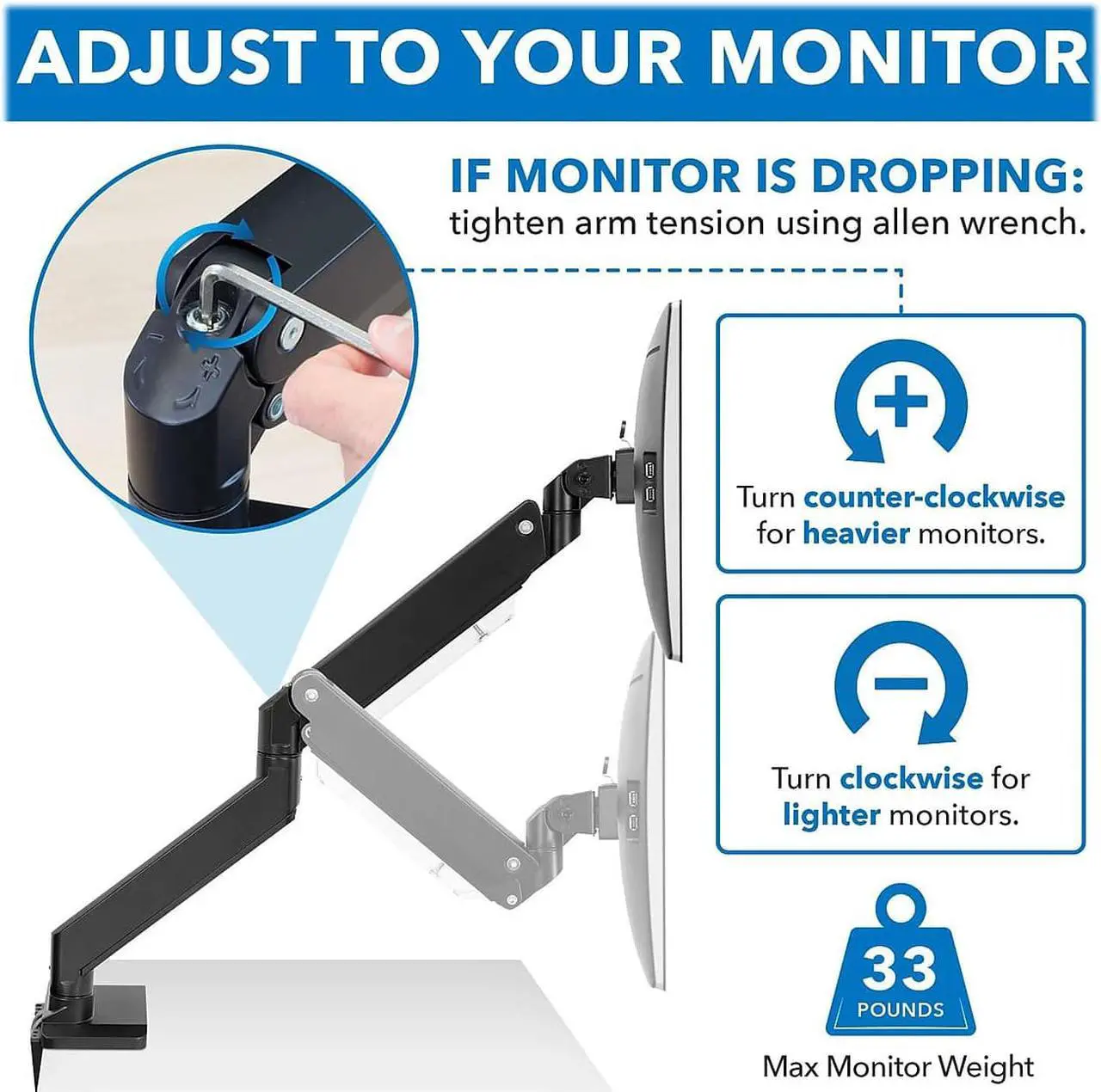 Alt view image 11 of 15 - Mount-It! Adjustable Dual-Monitor Mount Up to 35" Black (MI-4772)
