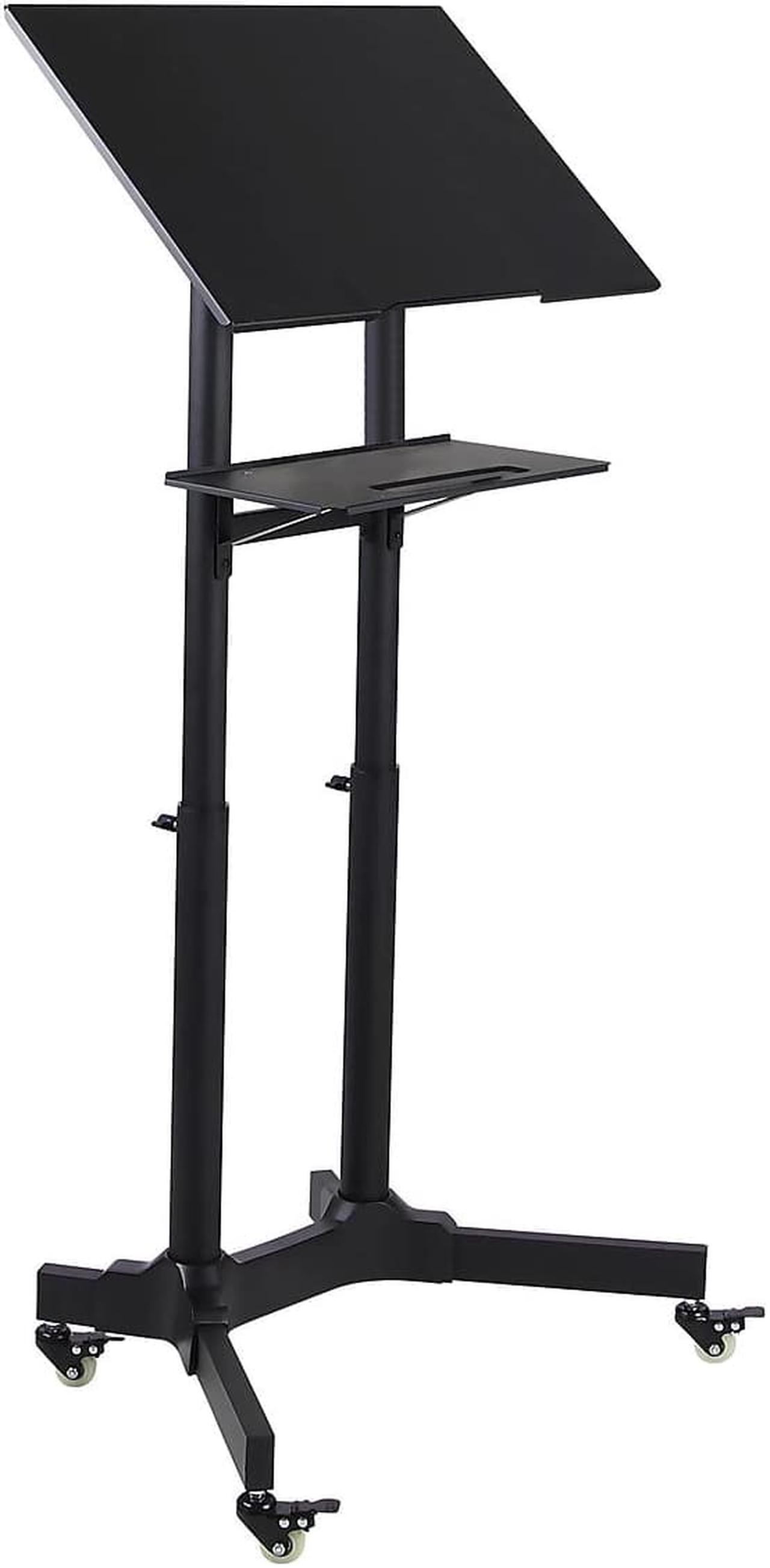 Alt view image 7 of 12 - Mount-It! 24"W Portable Lectern Adjustable Aluminum Standing Podium Black (MI-7971)