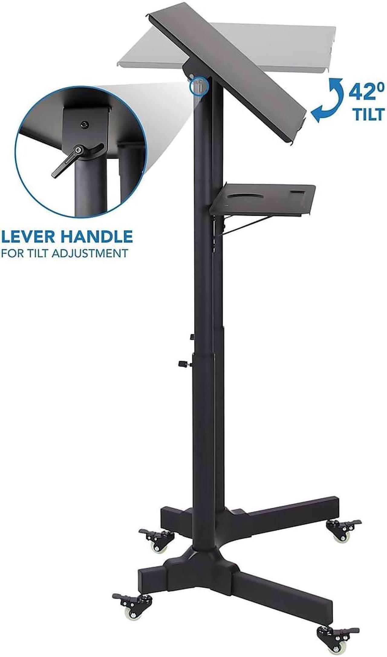 Alt view image 9 of 12 - Mount-It! 24"W Portable Lectern Adjustable Aluminum Standing Podium Black (MI-7971)