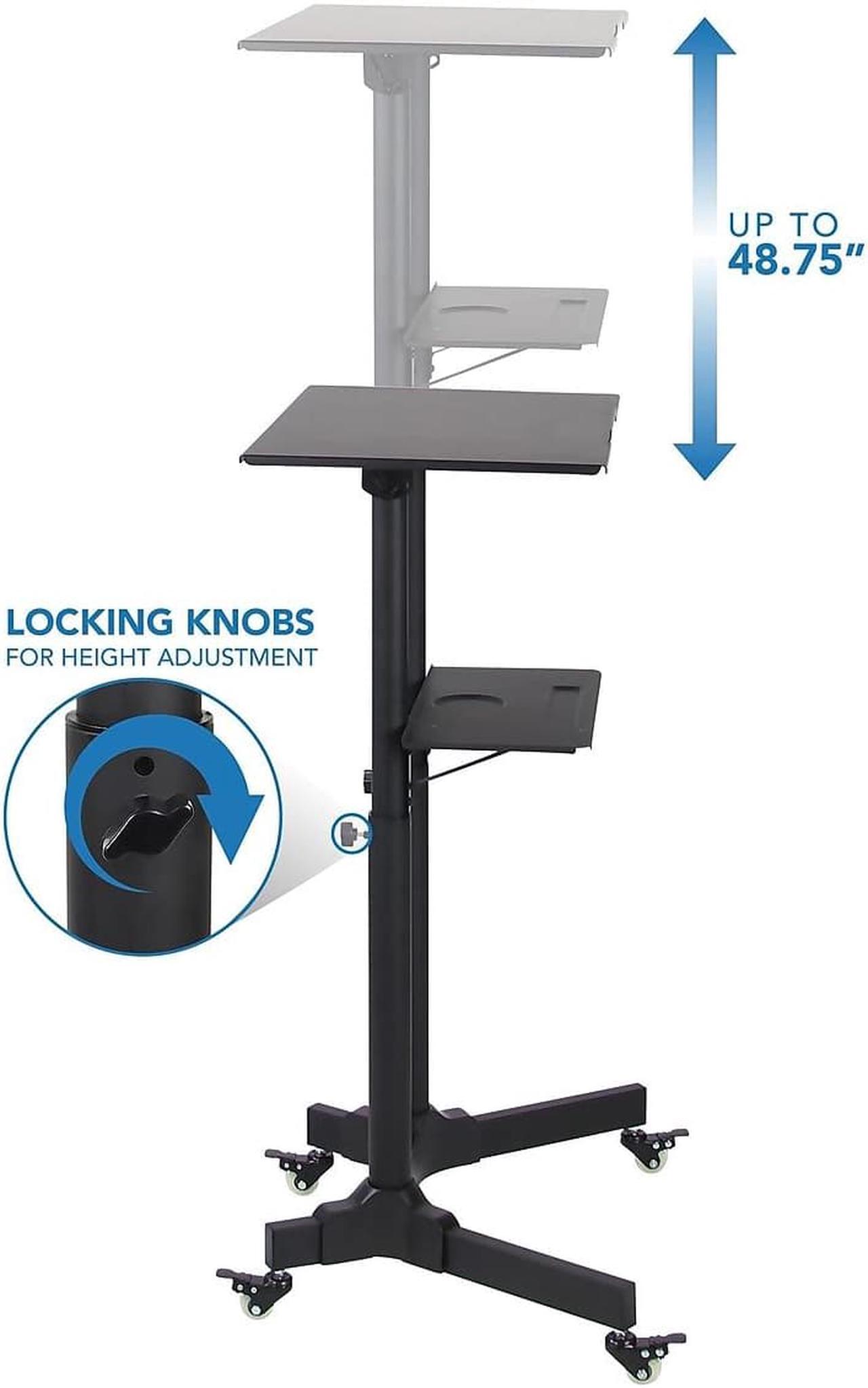 Alt view image 10 of 12 - Mount-It! 24"W Portable Lectern Adjustable Aluminum Standing Podium Black (MI-7971)