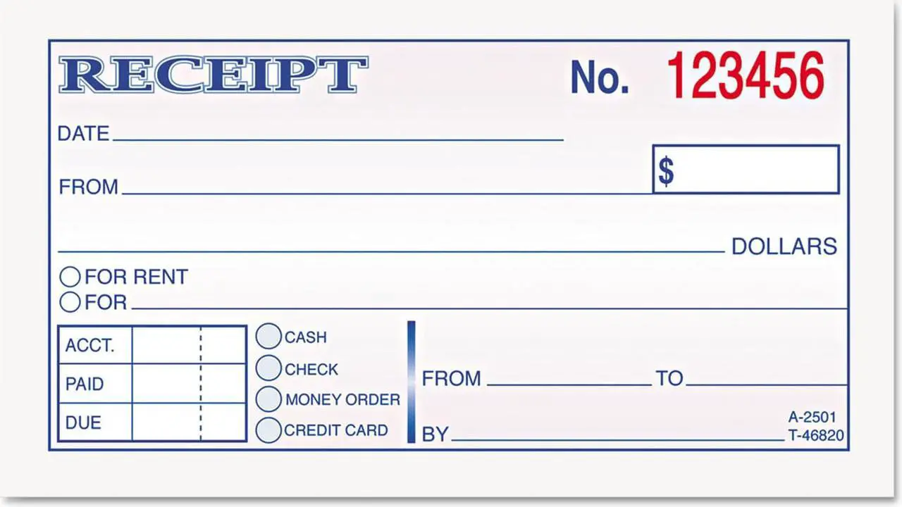 Main image of Tops Money and Rent Receipt Books 2-3/4 x 4 7/8 2-Part Carbonless 50 Sets/Book