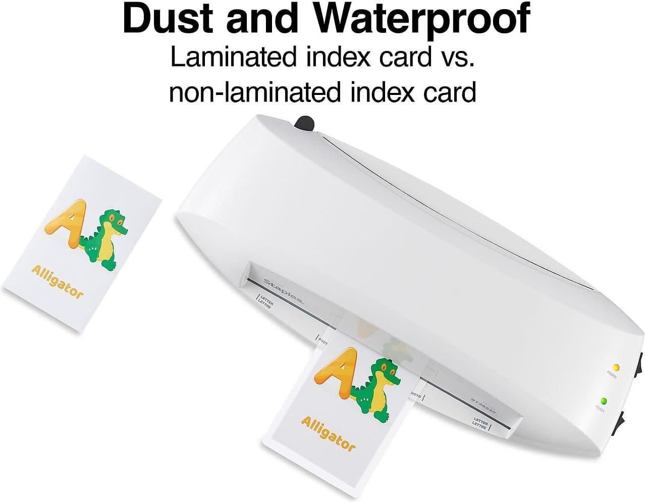 Alt view image 4 of 6 - Staples 5 mil Index Card Size Thermal Laminating Pouches 25 pack 17471