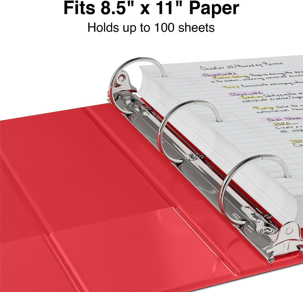 Alt view image 3 of 7 - Staples Simply .5-inch Light-Use Round 3-Ring Binder Red (26852) 26852-CC