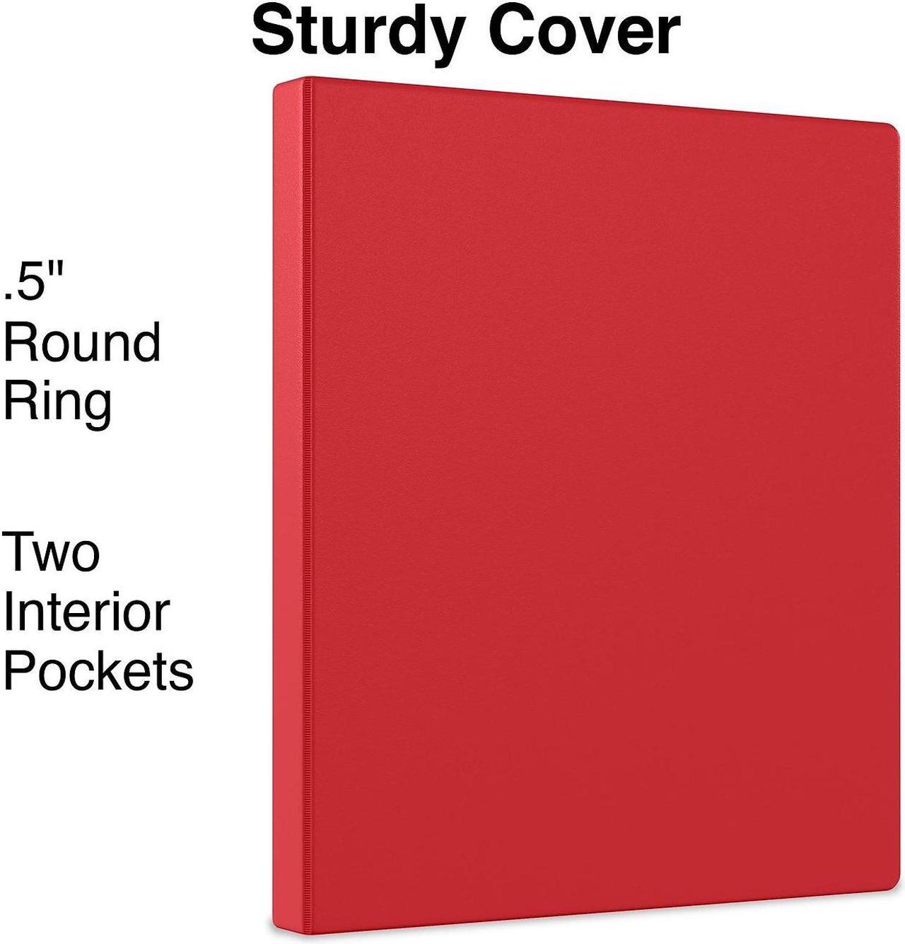 Alt view image 2 of 7 - Staples Simply .5-inch Light-Use Round 3-Ring Binder Red (26852) 26852-CC