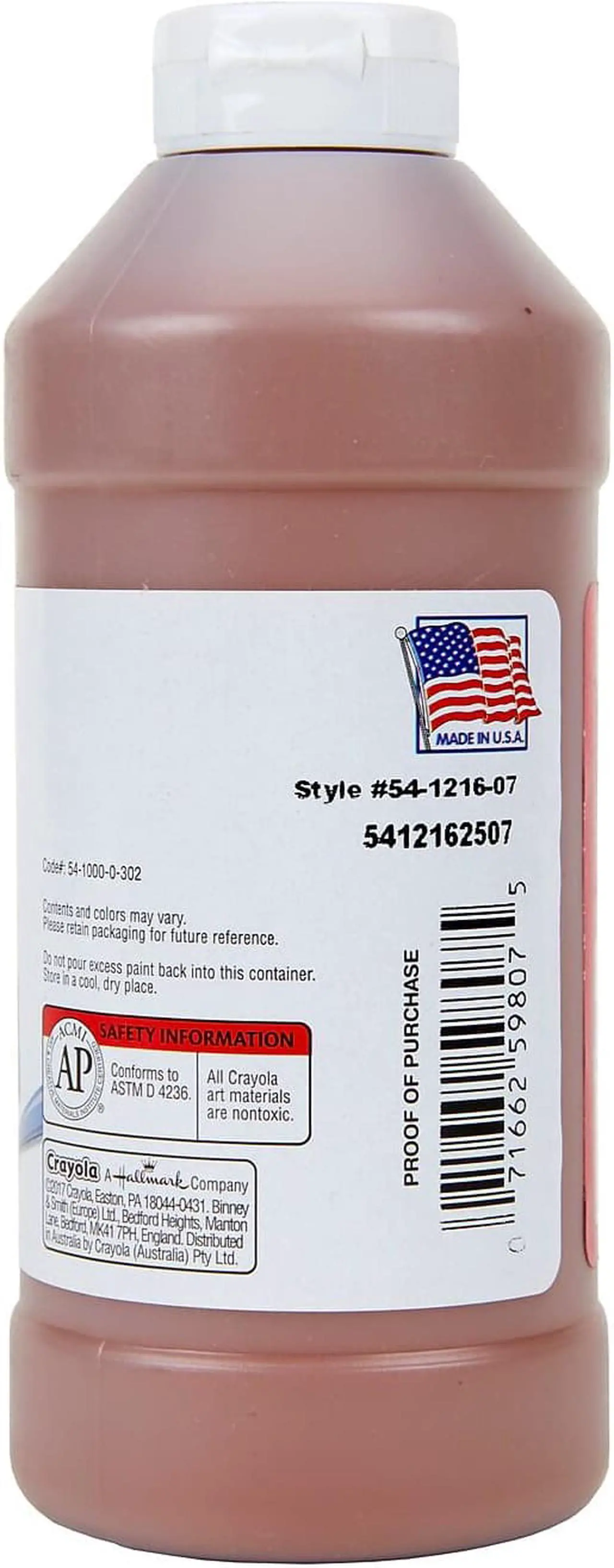 Alt view image 3 of 6 - Crayola. 541216007 Premier Tempera Paint, Brown, 16 oz