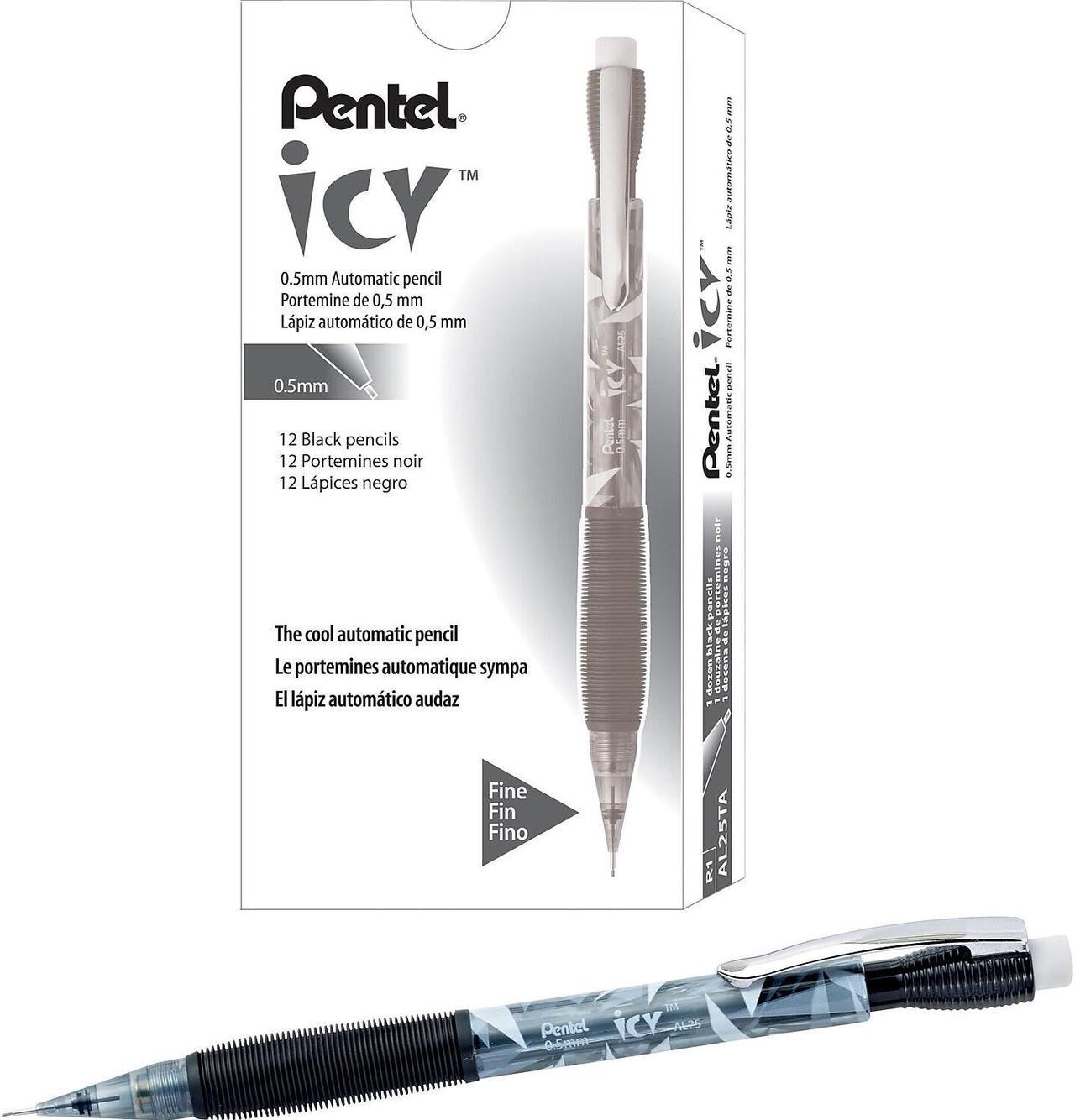 Alt view image 15 of 16 - Pentel Icy Mechanical Pencil .5mm Trans Smoke Dozen AL25TA