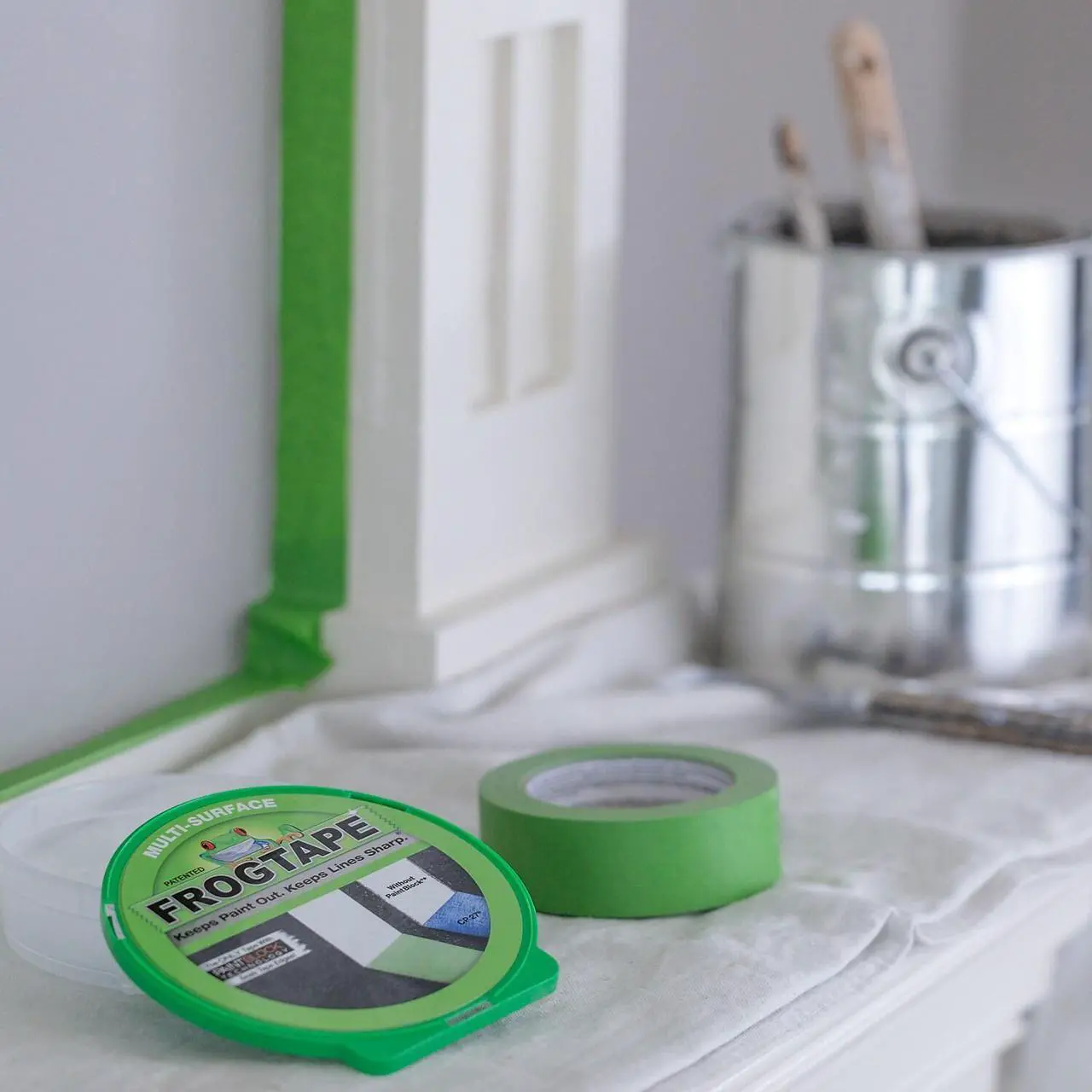 Alt view image 9 of 9 - FrogTape Multi-Surface Painter Tape
1.41" Width x 45 yd Length - Polymer - Self-adhesive - 1 / Roll - Green