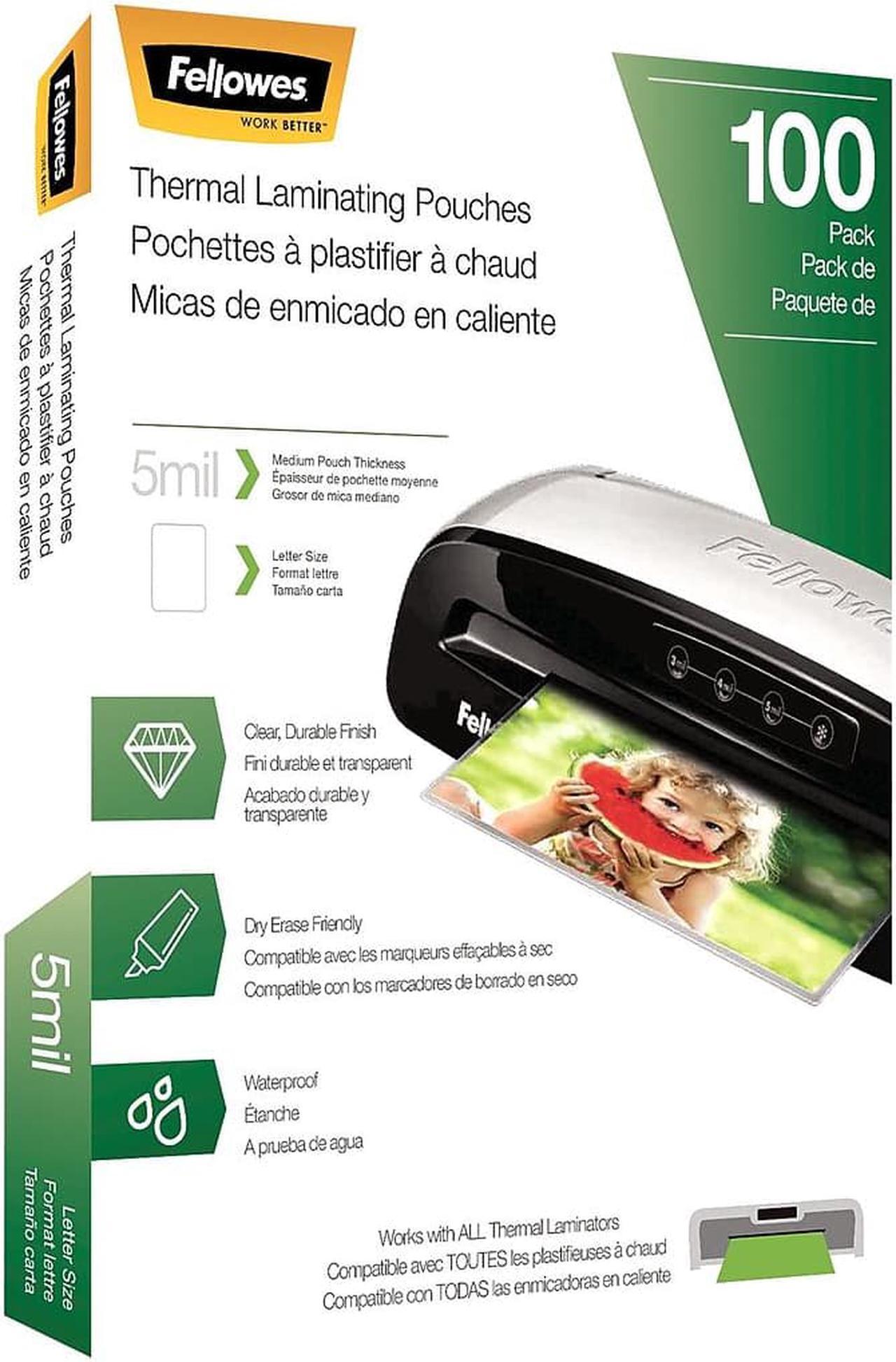 Alt view image 6 of 20 - Fellowes Laminating Pouches Letter Size Hot Pouch 9 x 11.5 5 mil 100 pack 5743501