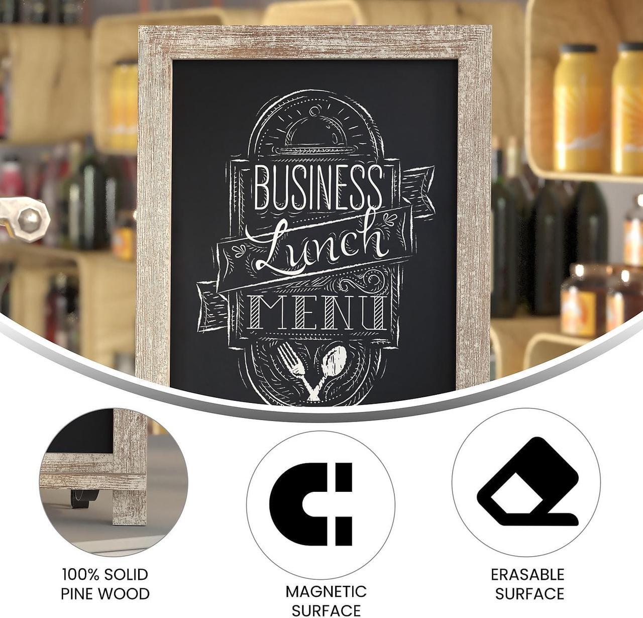 Alt view image 9 of 12 - Canterbury 12" x 17" Weathered Tabletop Magnetic Chalkboards with Metal Scrolled Legs, Hanging Wall Chalkboards, Countertop Memo Boards, Set of 10