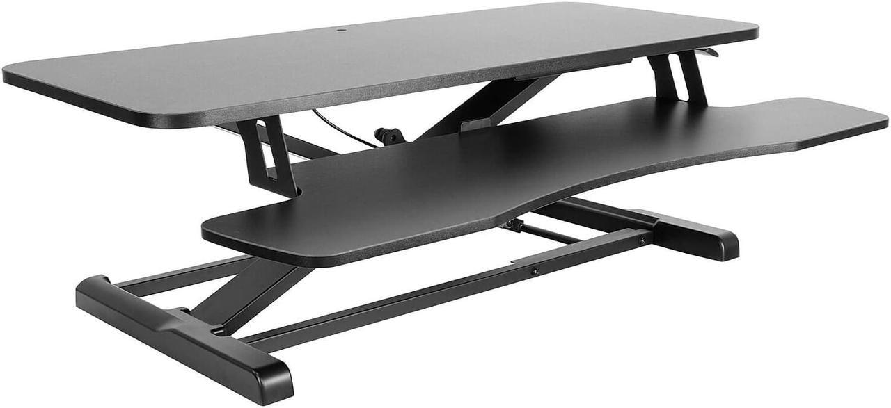 Alt view image 7 of 13 - Mount-It! 36"W Standing Desk Converter Black (MI-8050)