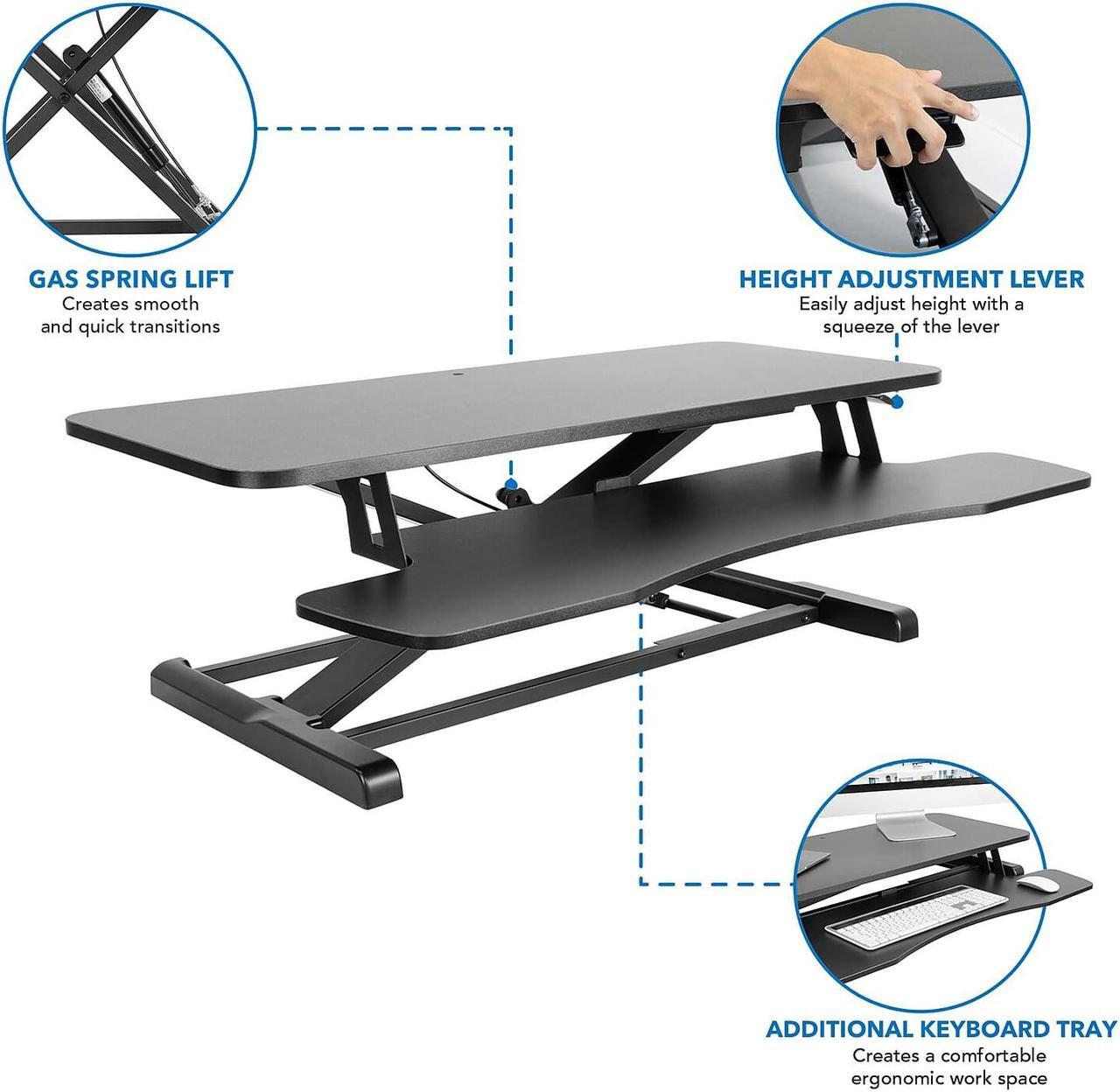 Alt view image 11 of 13 - Mount-It! 36"W Standing Desk Converter Black (MI-8050)
