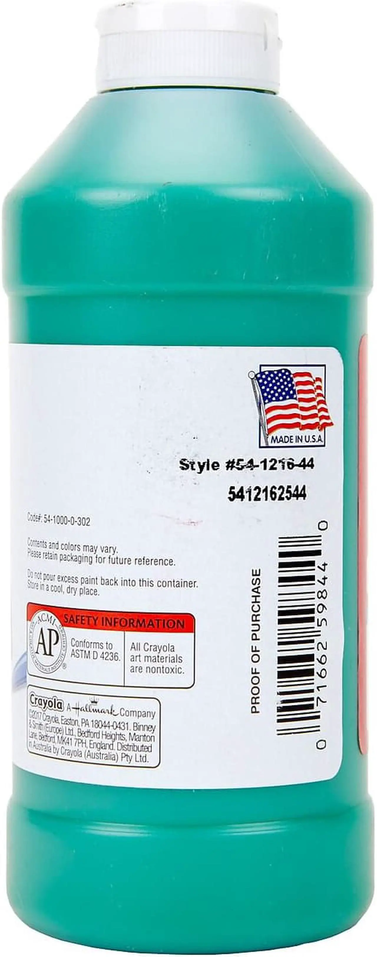 Alt view image 6 of 8 - Crayola. 541216044 Premier Tempera Paint, Green, 16 oz