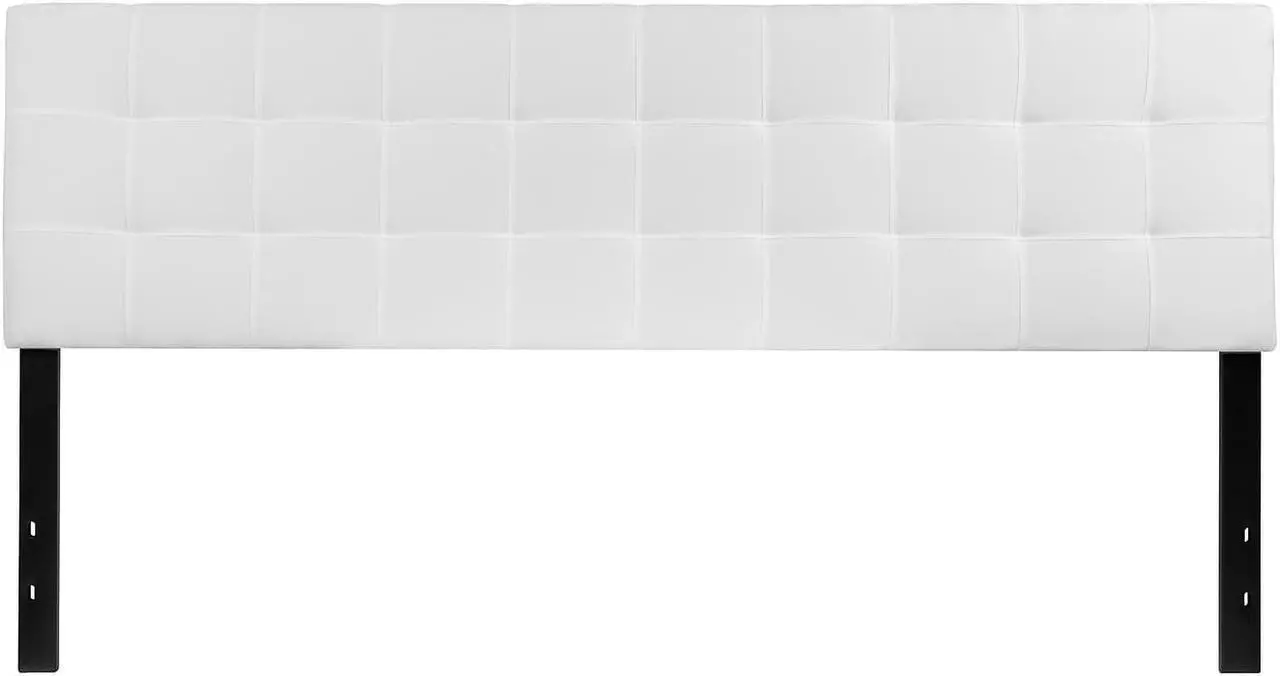 Alt view image 14 of 20 - Bedford Tufted Upholstered King Size Headboard in White Fabric