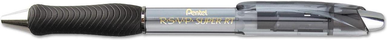 Main image of Pentel R.S.V.P. Super RT Retractable Ballpoint Pen 1 mm Black Barrel/Ink 1 Dozen