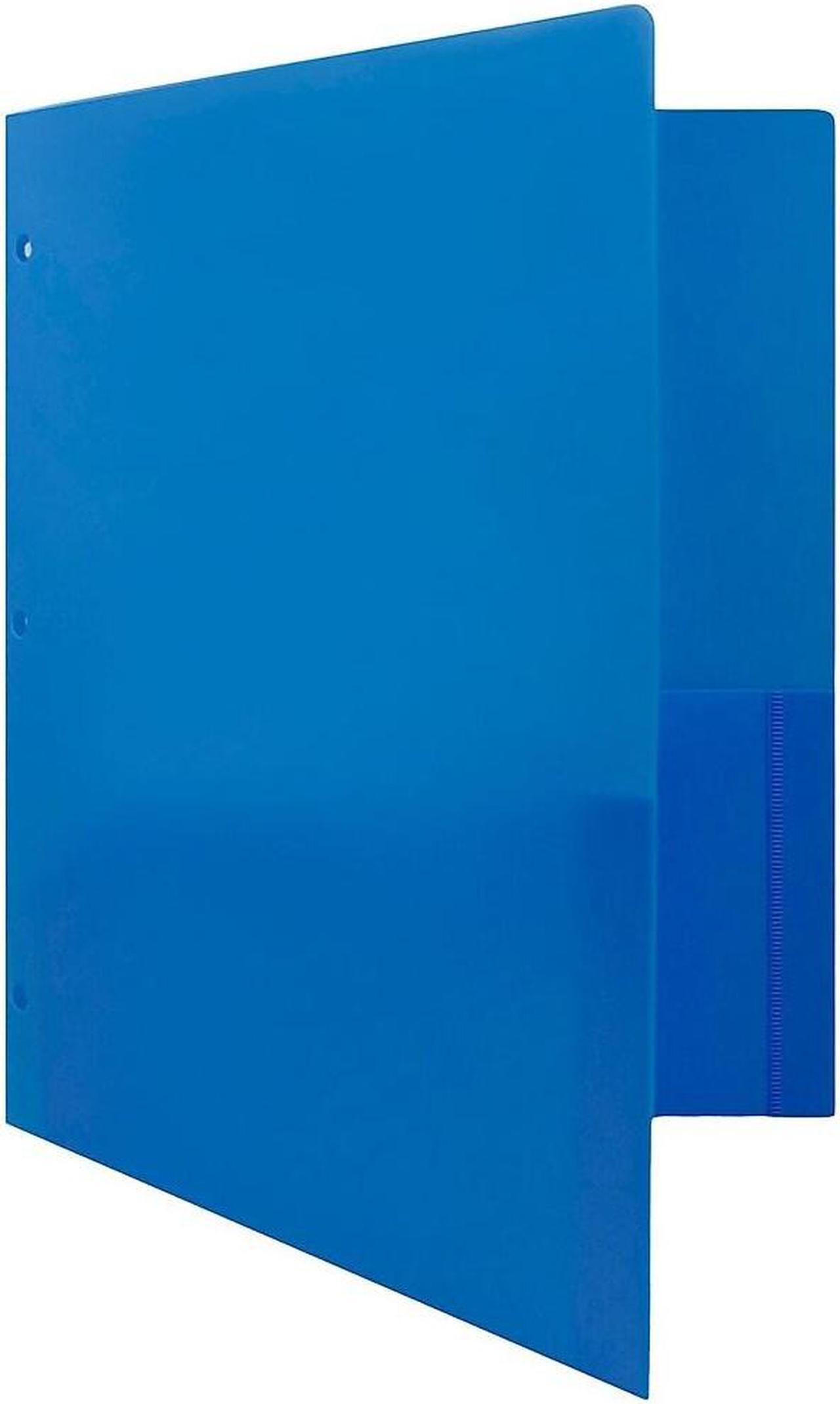 Alt view image 4 of 5 - JAM Paper Heavy Duty Plastic 3 Hole Punch Two-Pocket School Folders Blue