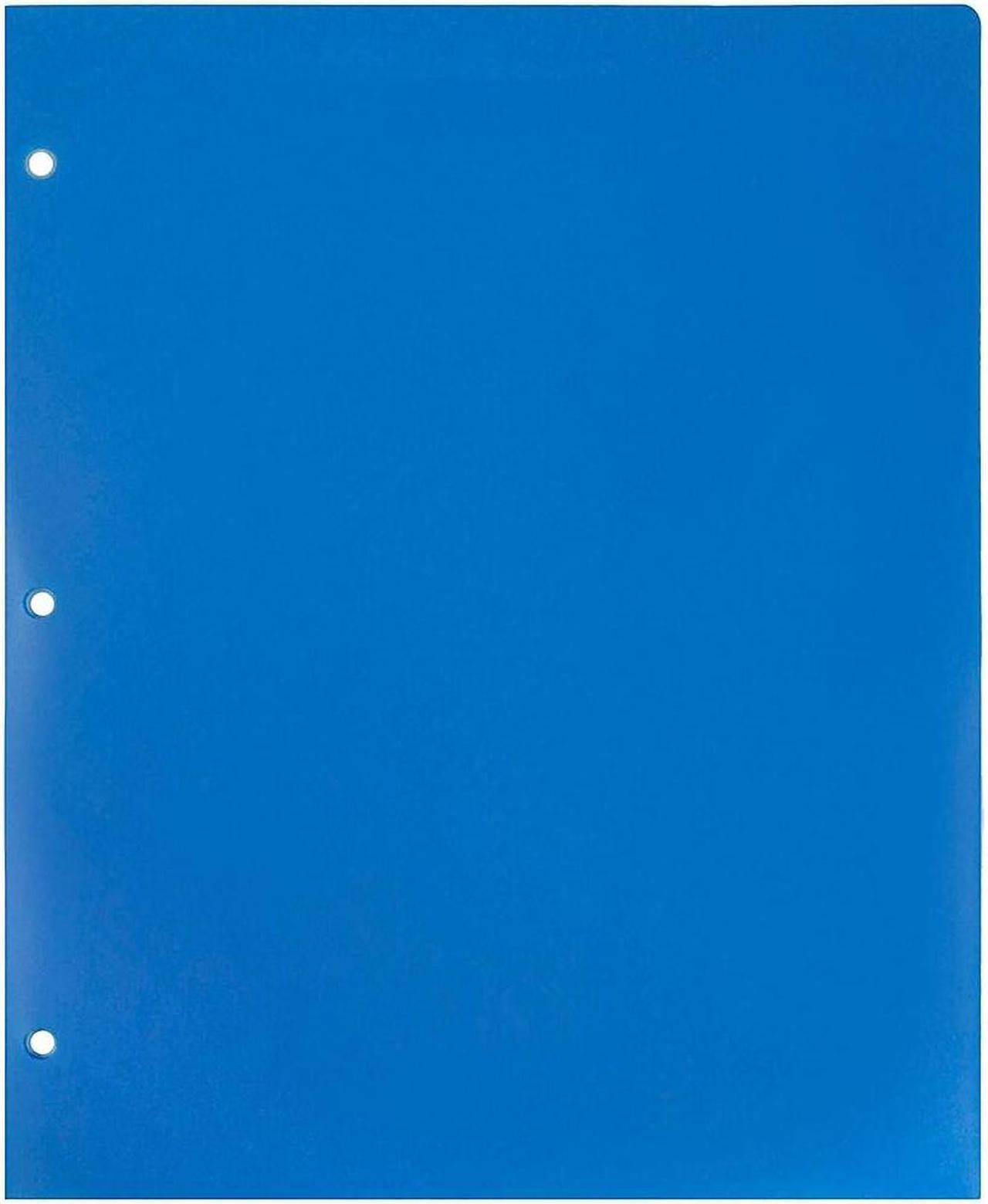 Alt view image 5 of 5 - JAM Paper Heavy Duty Plastic 3 Hole Punch Two-Pocket School Folders Blue