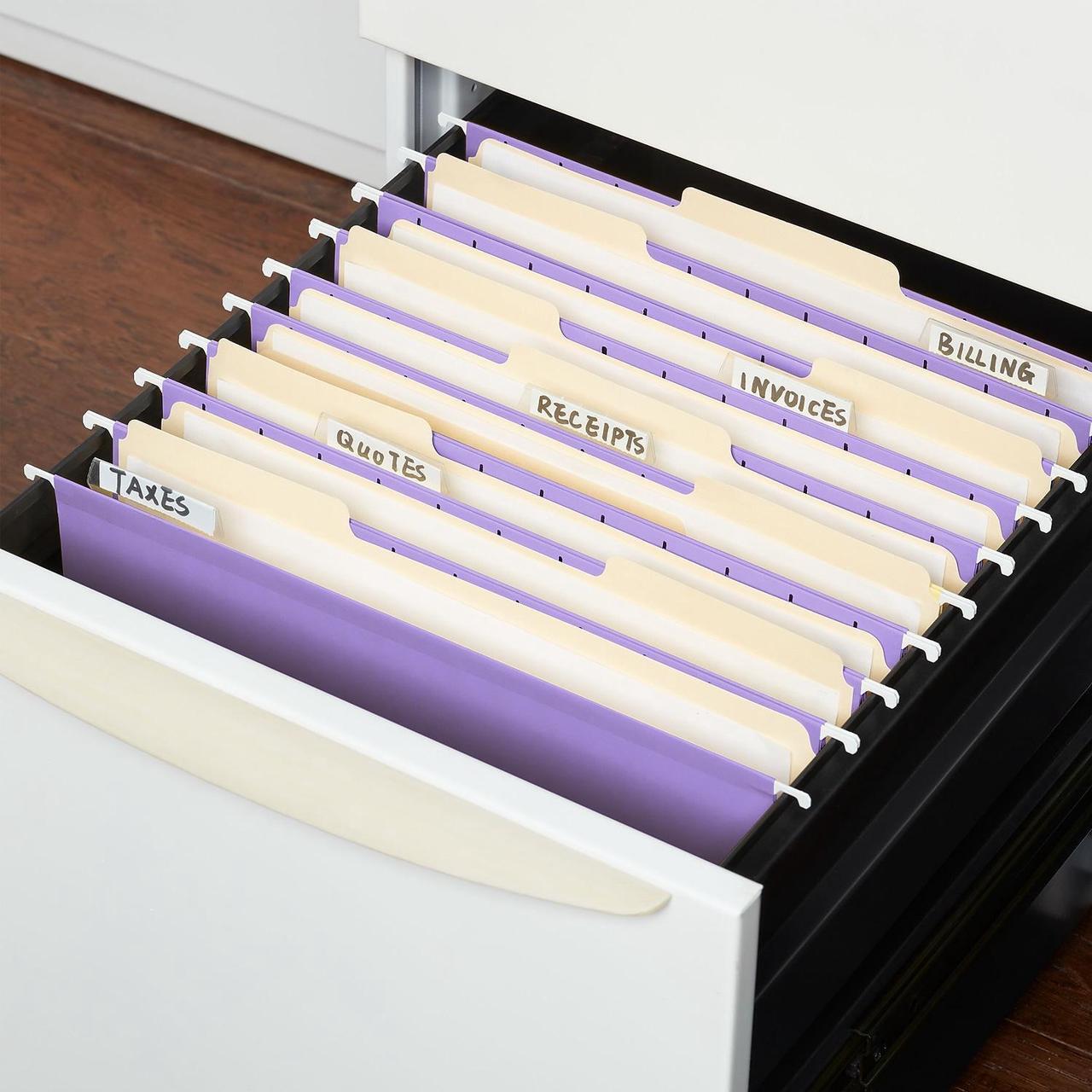 Alt view image 4 of 5 - Staples Hanging File Folders 5 Tab Letter Size Purple 25/Box (419200)