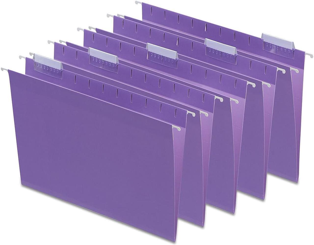Main image of Staples Hanging File Folders 5 Tab Letter Size Purple 25/Box (419200)
