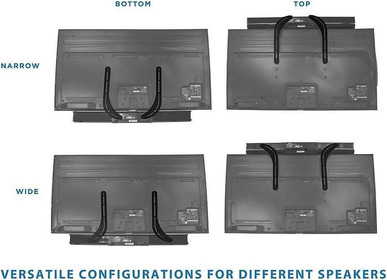 Alt view image 6 of 7 - mount-it! soundbar mount, universal sound bar tv bracket for mounting above or under tv, fits sonos, samsung, sony, vizio, adju