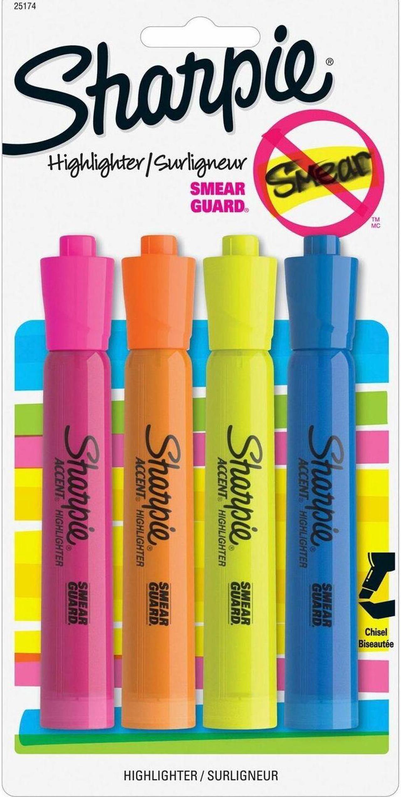 Alt view image 14 of 14 - Sharpie Major Accent Highlighter Chisel Point 4/PK YW/OE/BE/PK 25174PP
