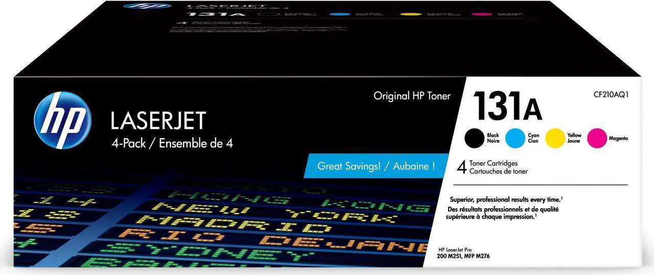 Alt view image 2 of 15 - HP 131A 4-pack Black/Cyan/Magenta/Yellow Original LaserJet Toner Cartridges,