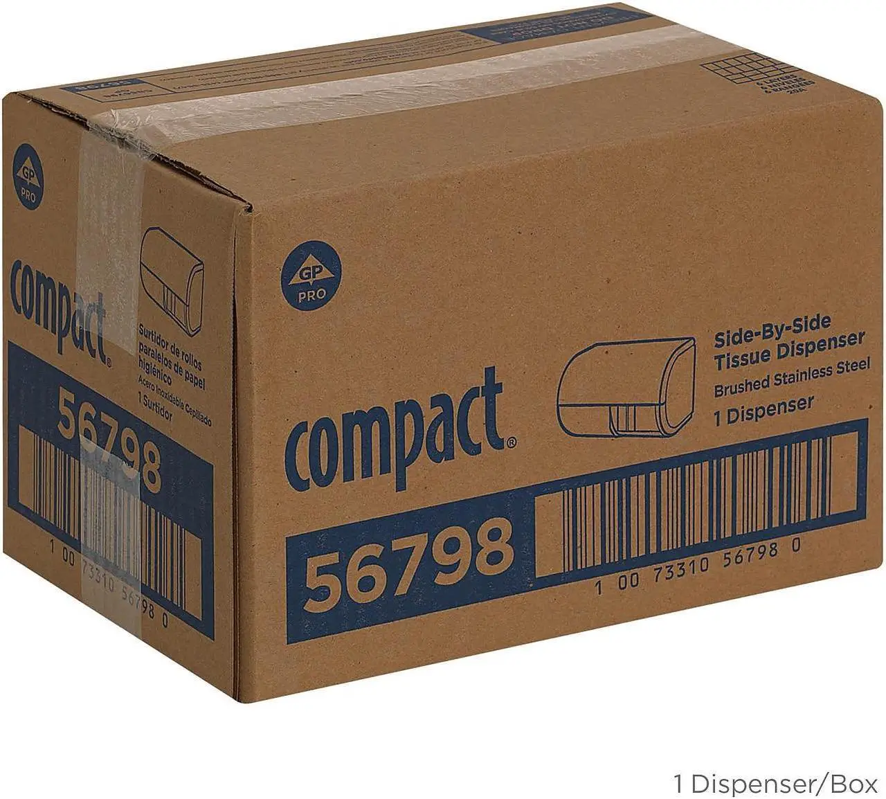 Alt view image 14 of 15 - GEORGIA PACIFIC Compact Horizontal 2-Roll Tissue Dispenser Stnlss Steel 10 1/8 x 6 3/4 x 7 1/8 56798
