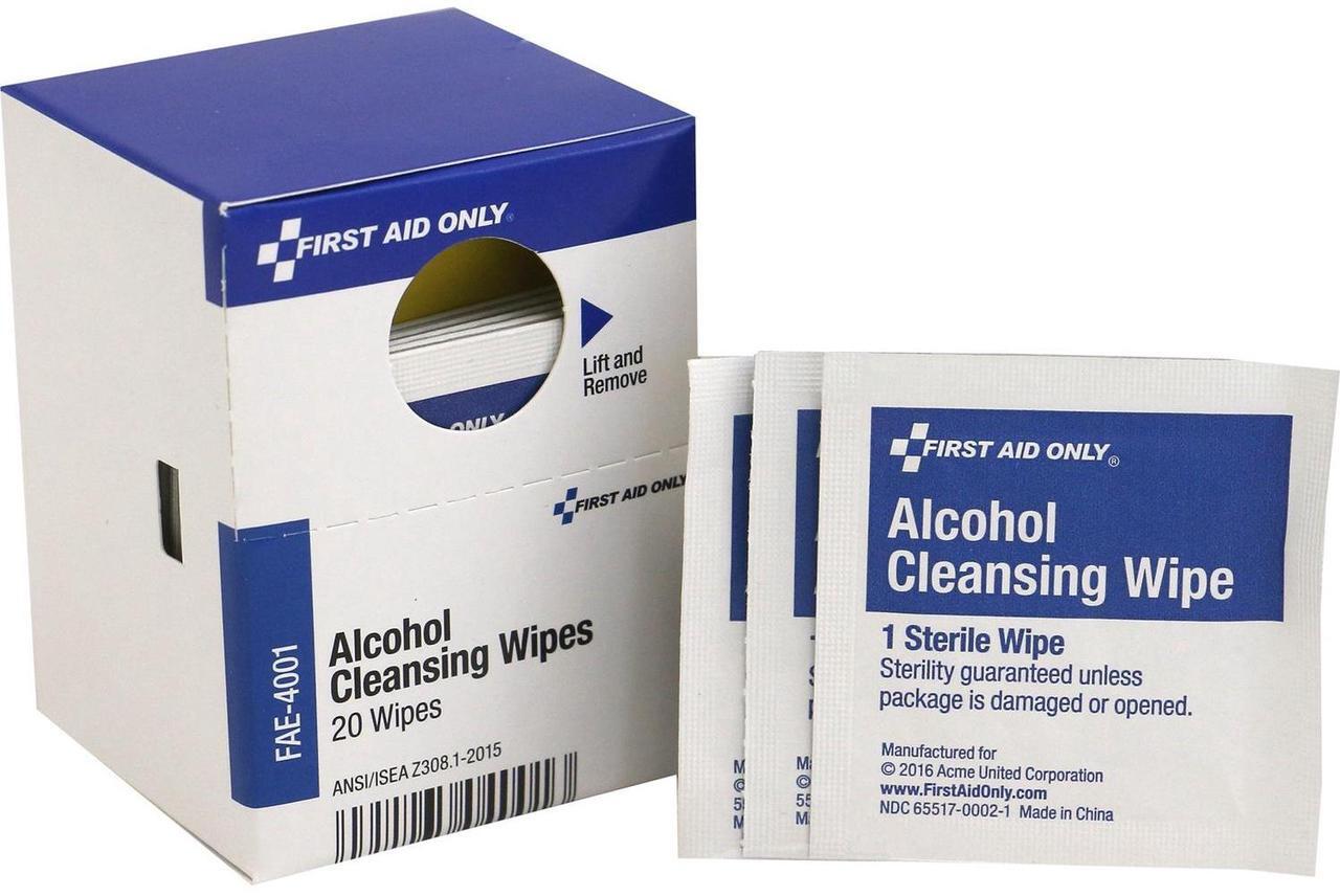 Main image of First Aid Only Inc Alcohol Cleansing Pads 20/BX White FAE4001