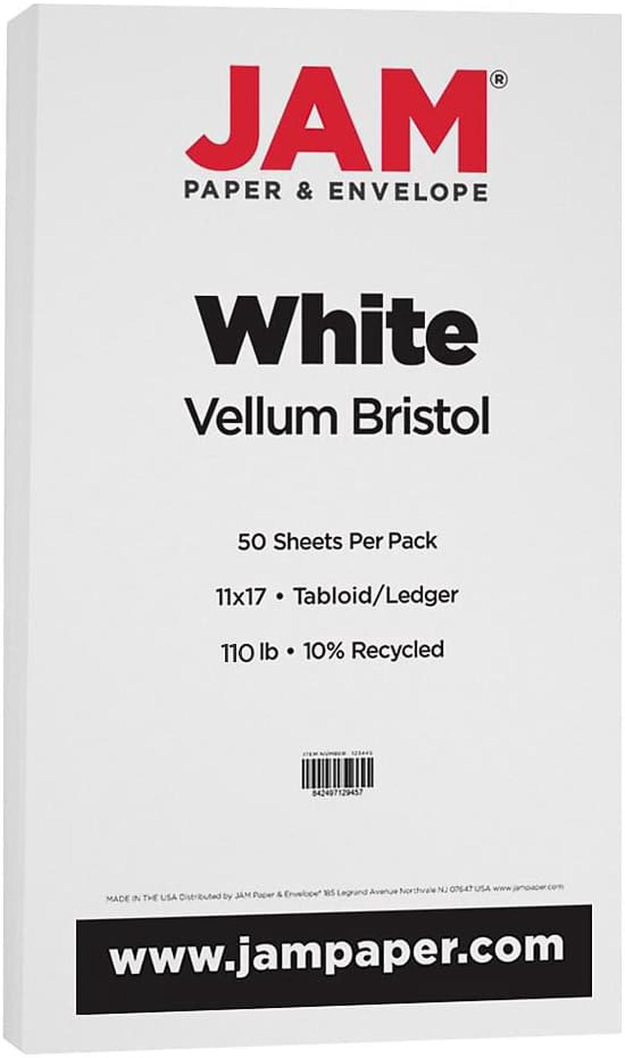 Main image of JAM Paper Extra Heavyweight 110 lb. Cardstock Paper 11" x 17" White 50 Sheets/Pack (16934189)