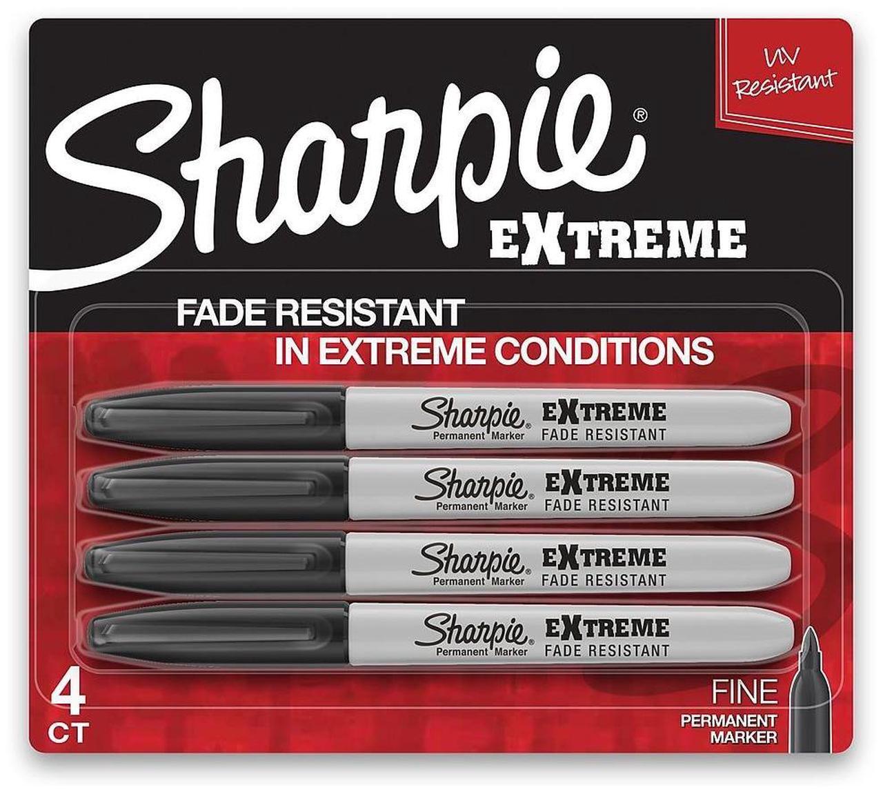 Alt view image 3 of 13 - Sharpie Extreme Permanent Markers Fine Point Black 4/Pack (1927436) 1545022