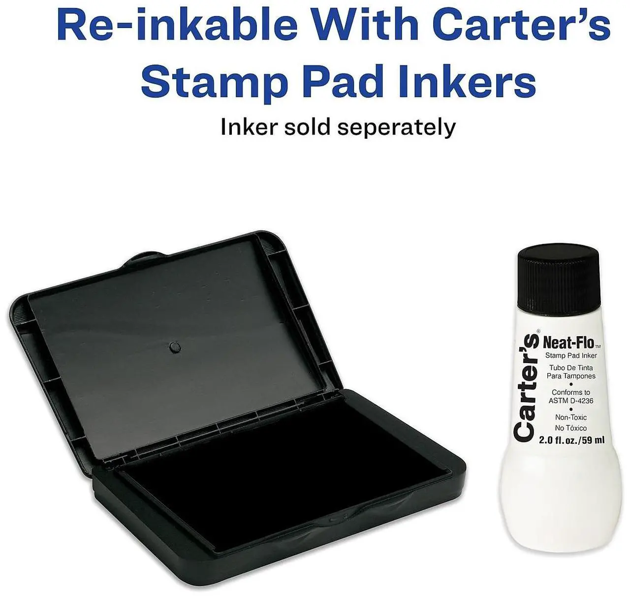 Alt view image 11 of 11 - Carter's Pre-Inked Felt Stamp Pad, 4.25 X 2.75, Black 21081