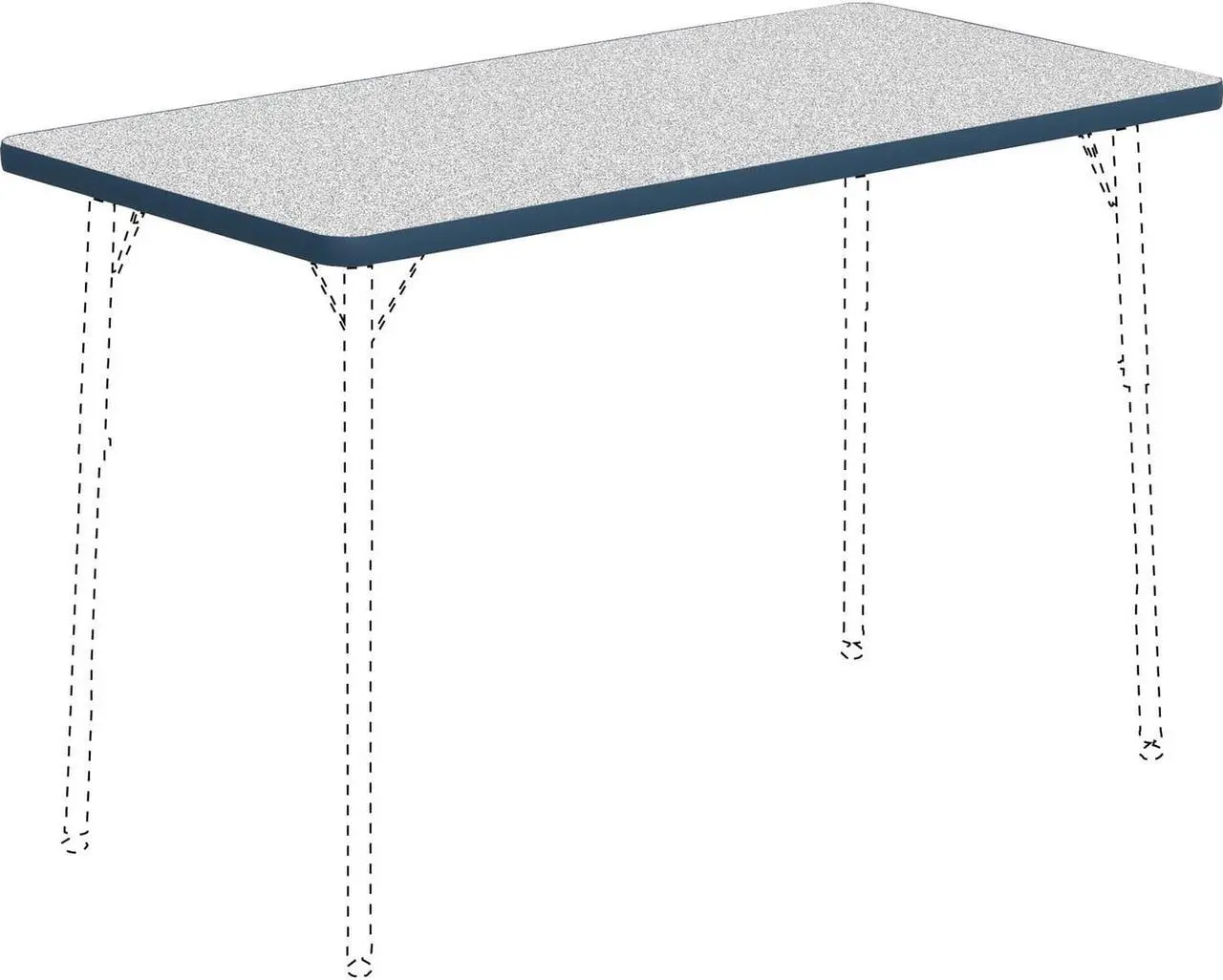 Alt view image 3 of 6 - Lorell LLR99916 24 x 48 Rectangular Classroom Activity Tabletop - Gray & Navy