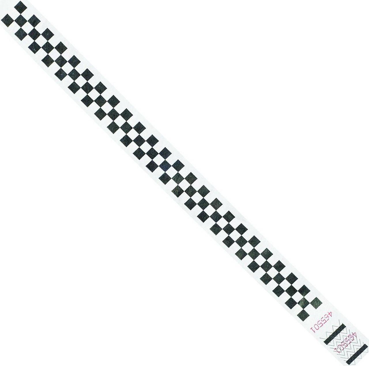 Alt view image 4 of 4 - Tyvek WR103 0.75 x 10 in. Black & White Checkerboard Wristbands - Case of 500
