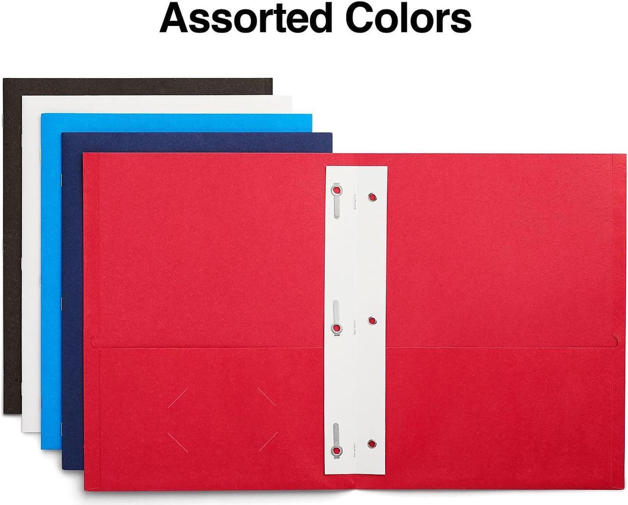 Alt view image 2 of 6 - Staples 2-Pocket Folder with Fasteners Assorted 905754