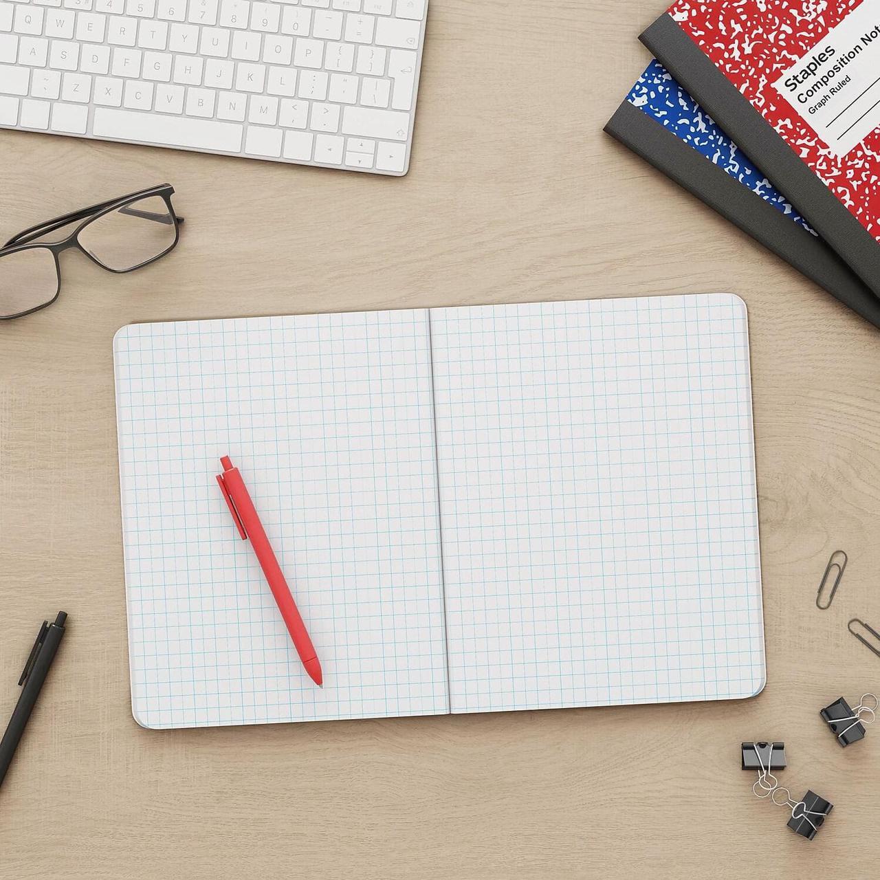 Alt view image 3 of 3 - Staples Composition Notebook 9.75" x 7.5" Graph Ruled 100 Sh. Blue 132674