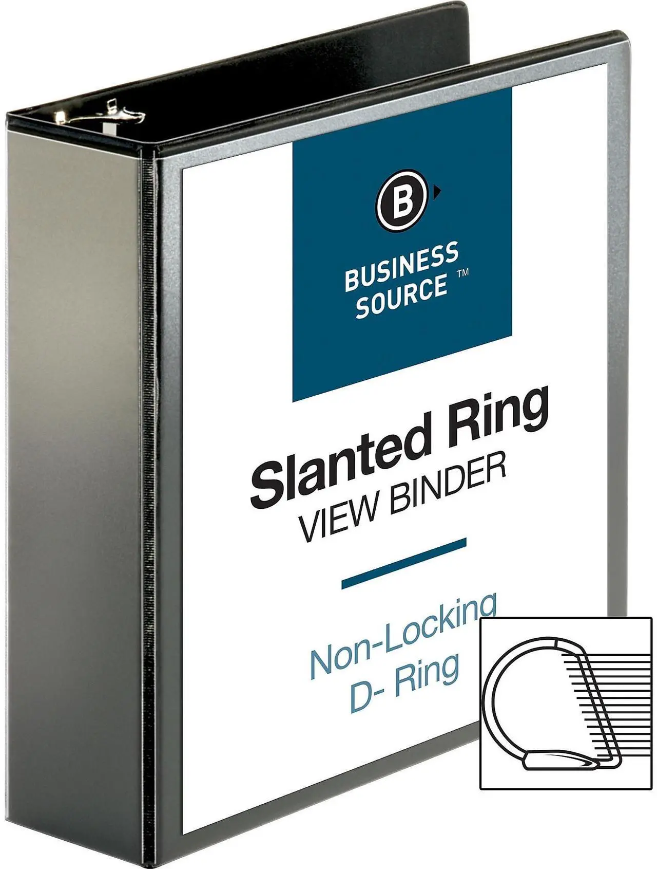 Alt view image 2 of 9 - Business Source D-Ring View Binder 3" Capacity 11x8-1/2" Black 28449