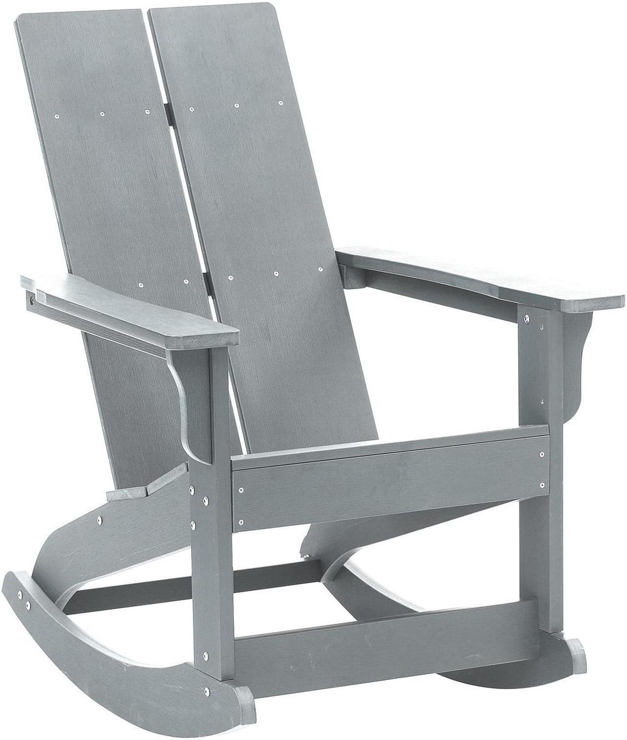 Alt view image 19 of 20 - Savannah All-Weather Poly Resin Wood Adirondack Rocking Chair with Rust Resistant Stainless Steel Hardware in Gray - Set of 2